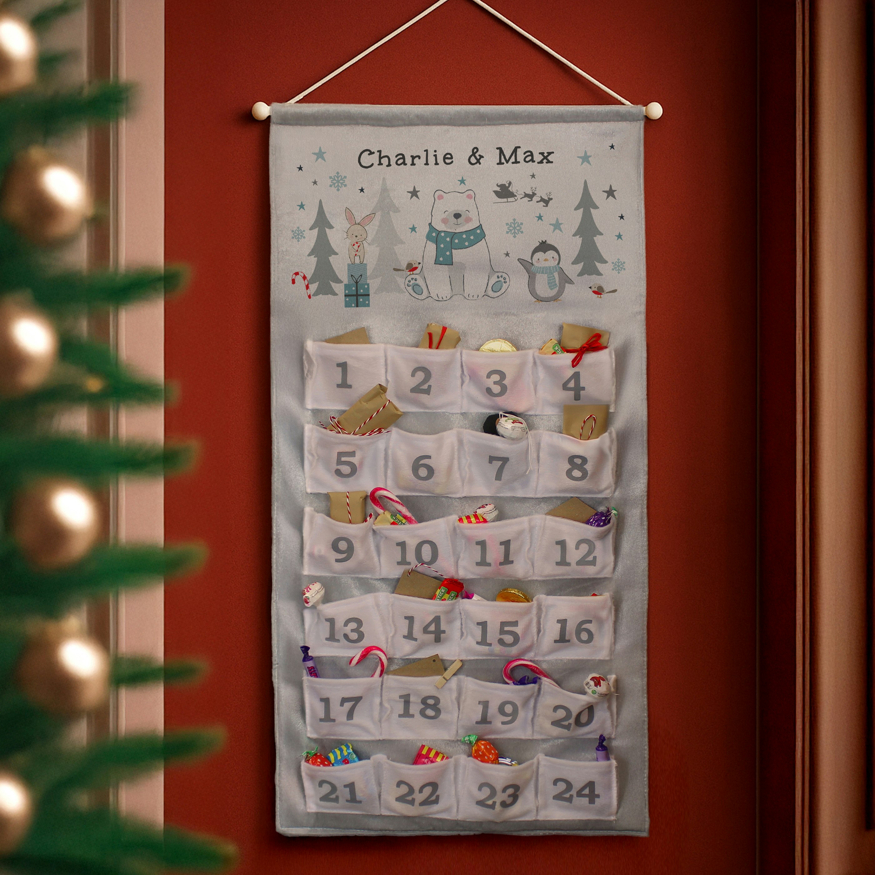 Rackhams Grey Personalised Polar Bear Advent Calendar