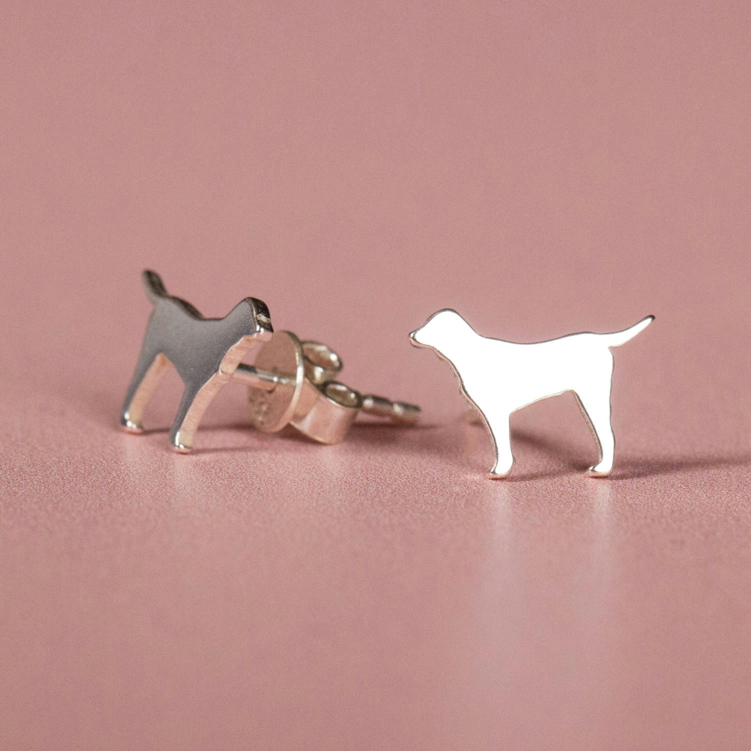 Mylee London Silver Labrador Stud Earrings - Yes