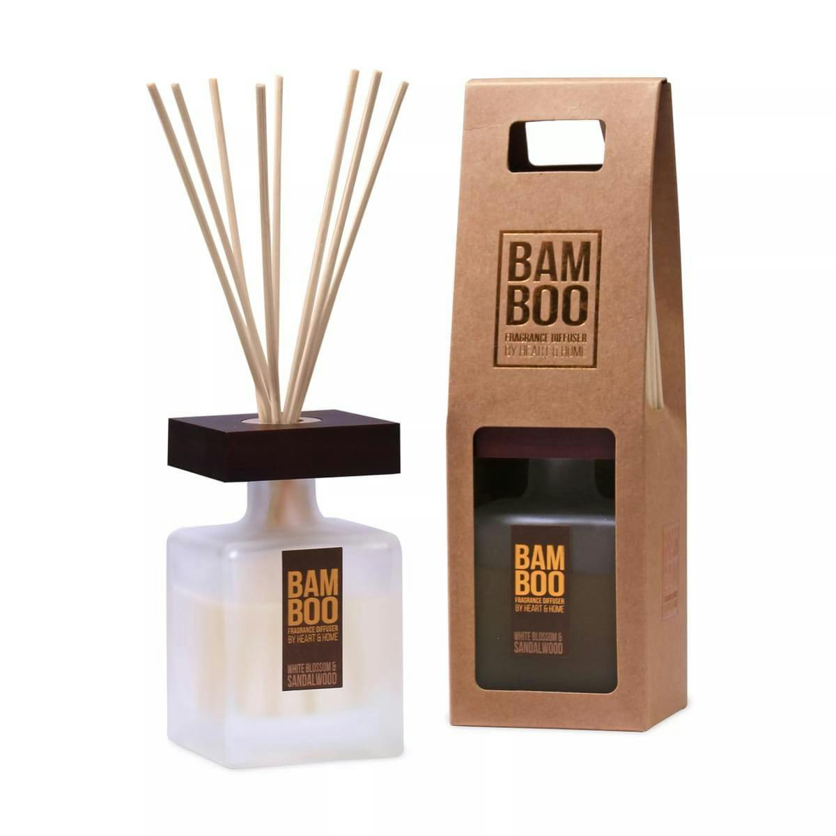 Rackhams White Blossom & Sandalwood - Large Bamboo Fragrance Diffuser