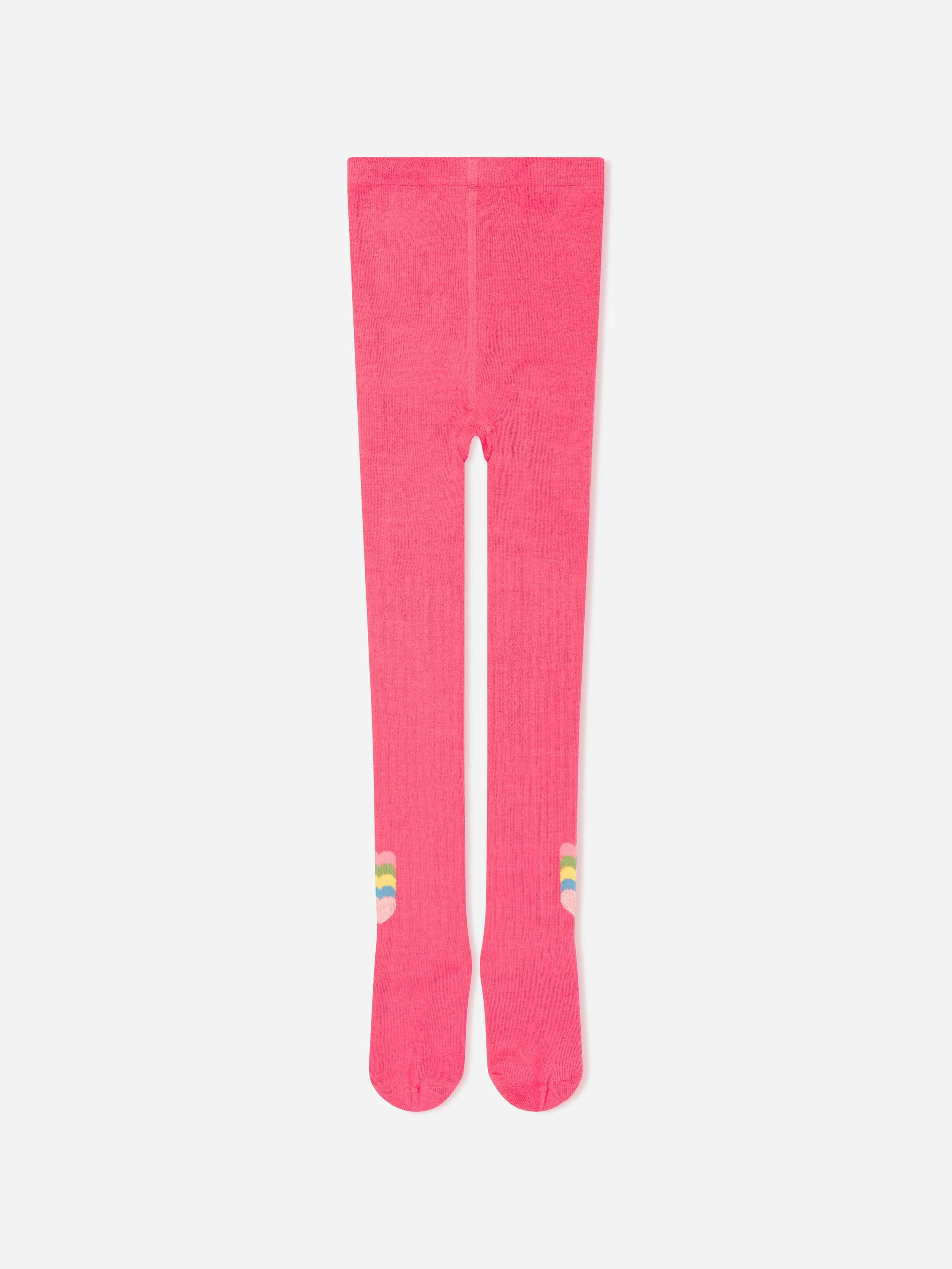 Billieblush Girls Pink Jacquard Heart Tights In - Eu 23 - 24
