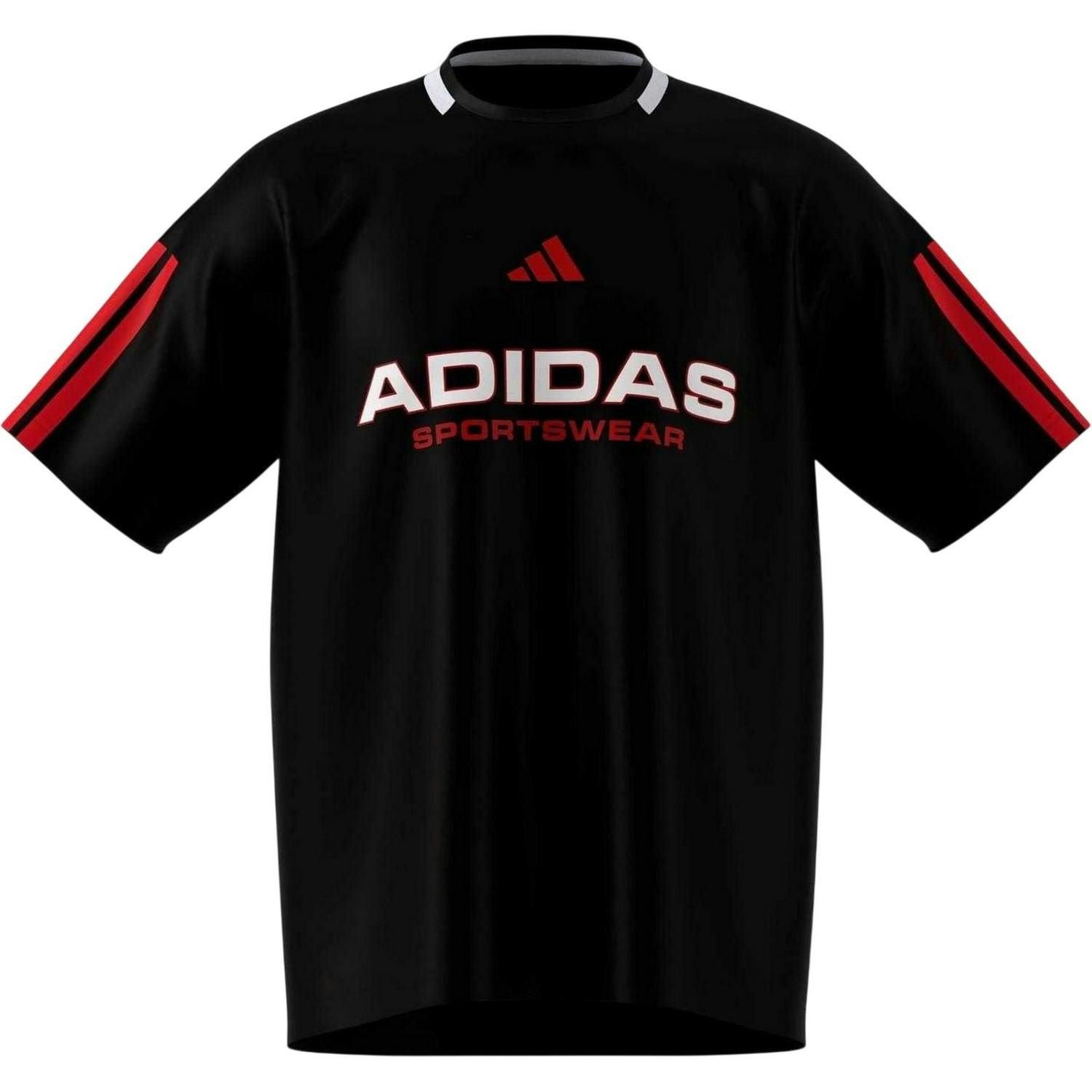 Adidas Unisex Black/Red Adult House Of Tiro Nations T-Shirt - /Ruby - M - /Ruby - 100% Polyester