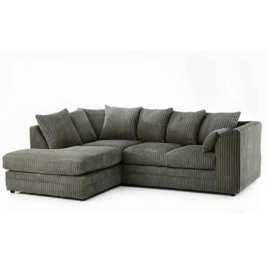 Snug Furniture Grey Camden Jumbo Cord Left Hand Corner Sofa Set