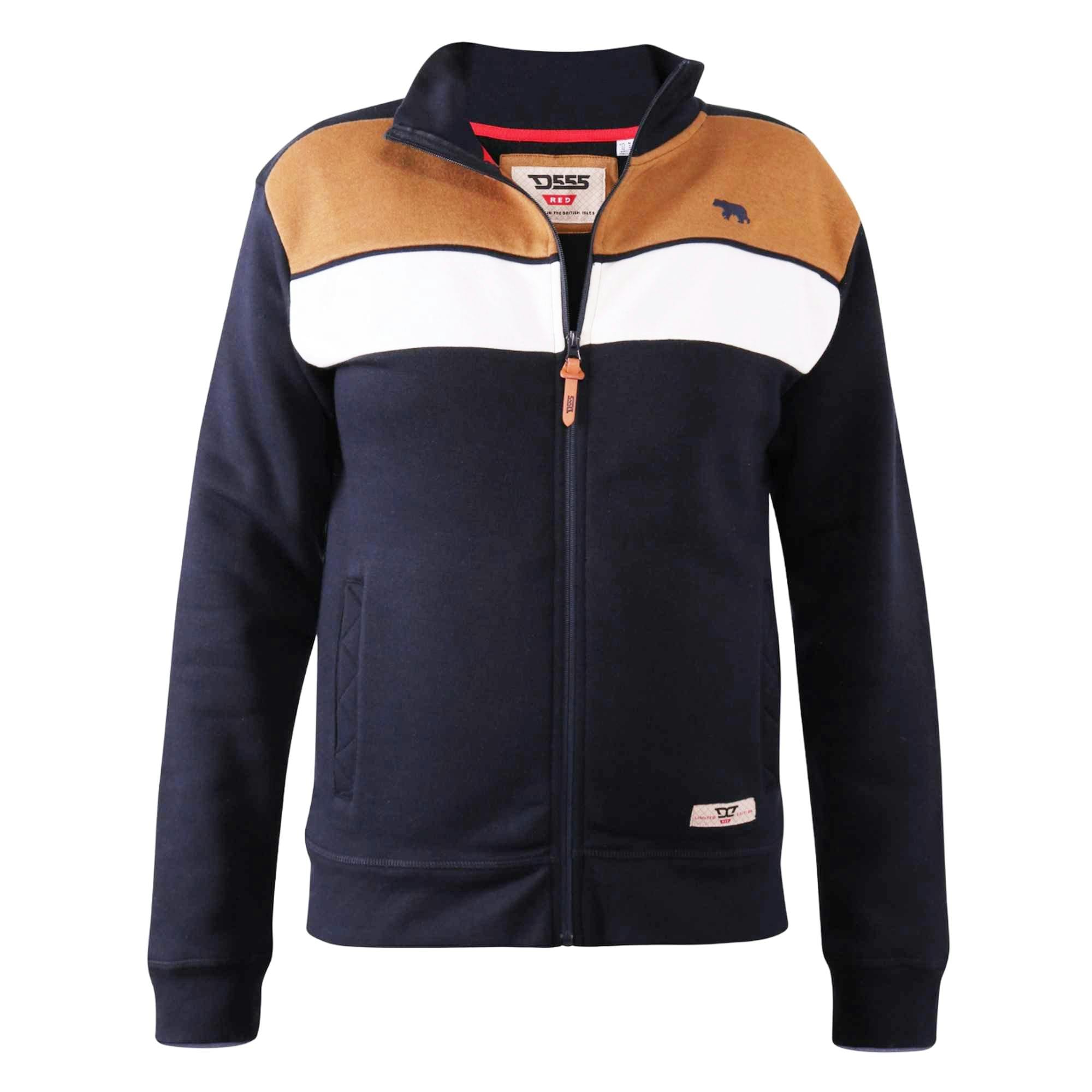 Duke Men's D555 Willowbrook Cut & Sew Full Zip Kingsize Sweatshirt - Navy - 3XL - Navy - 60% Cotton/40% Polyester