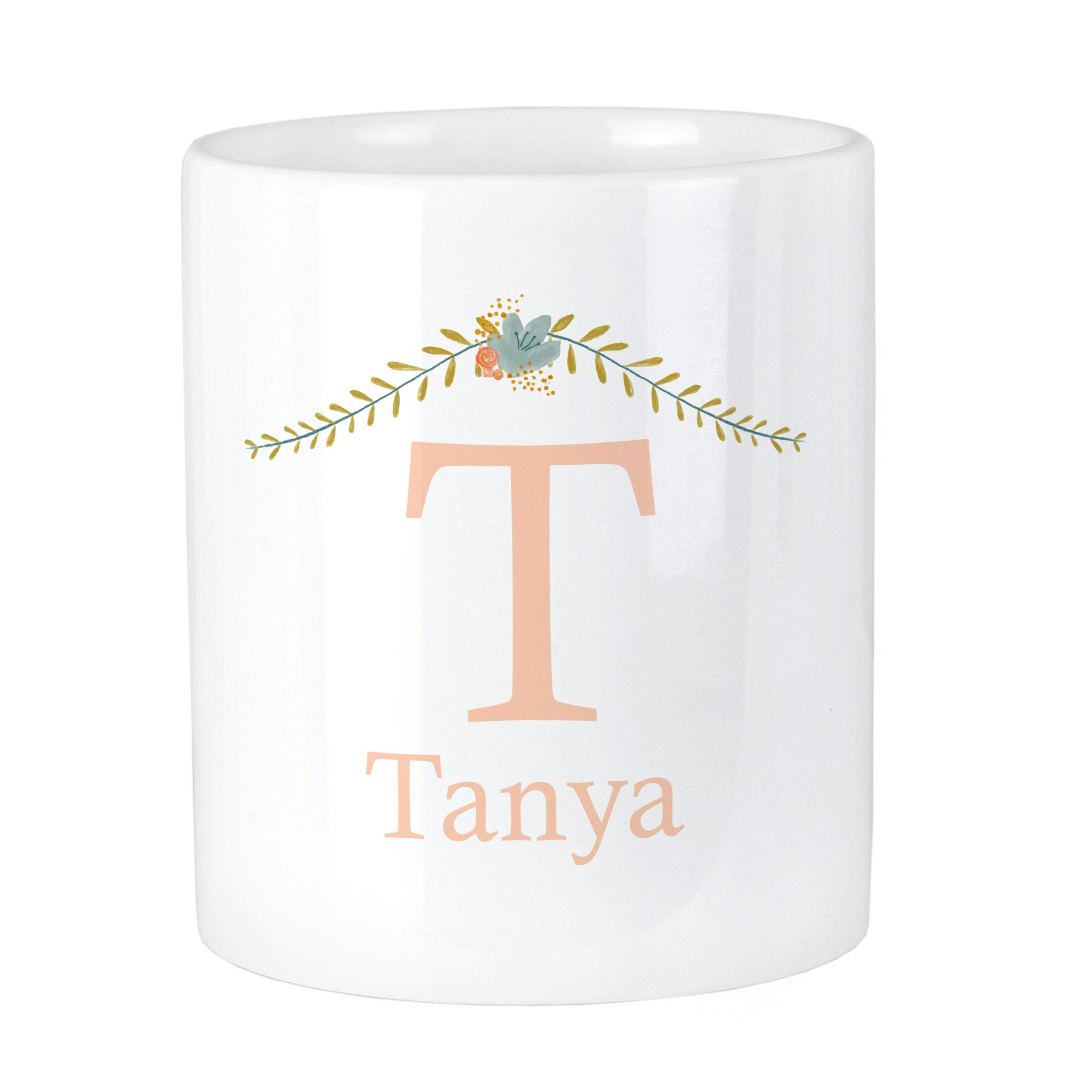 Rackhams Personalised Floral Bouquet Ceramic Storage Pot