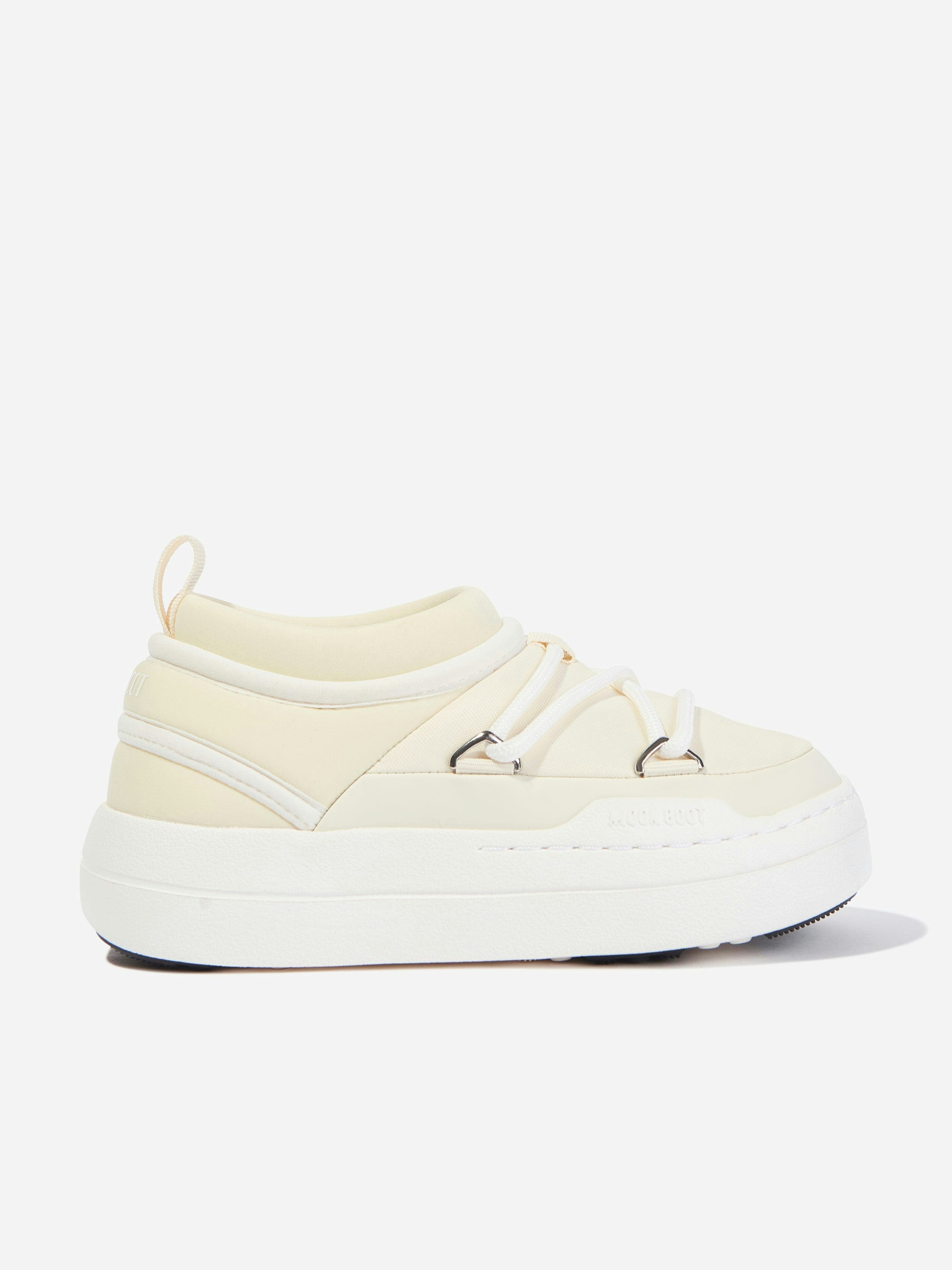 Moon Boot Girls Ivory Jr Park Icon Trainers - Eu 27 Uk 9