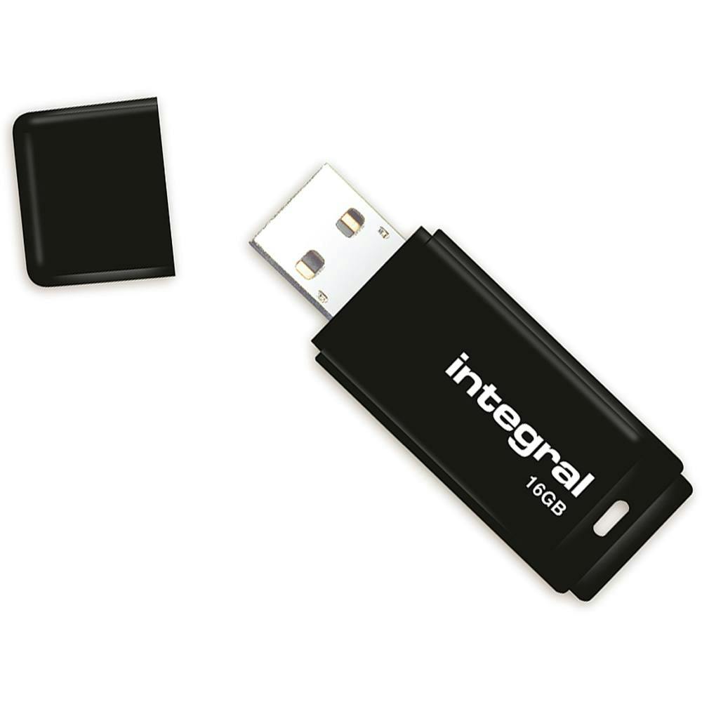 Integral Black Usb 2.0 Flash Drive 16Gb