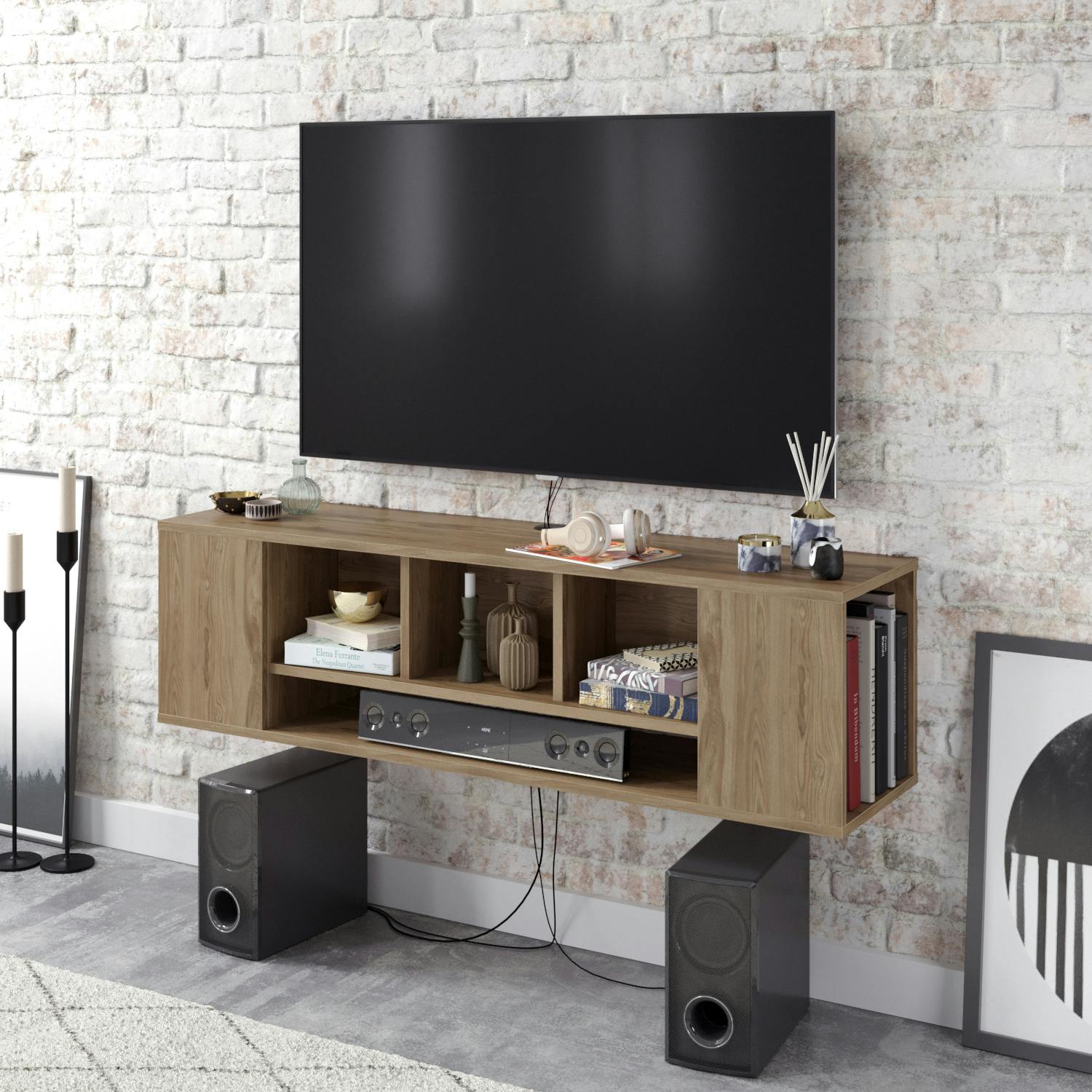 Decorotika Paldi Modern Tv Stand Tv Cabinet For Tv's Up To 55" - Oud Oak