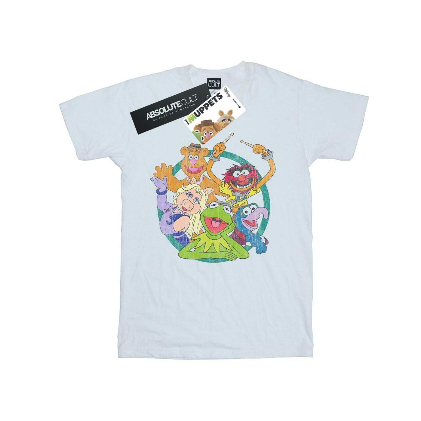 Disney Men's White The Muppets Group Circle T-Shirt - 4XL