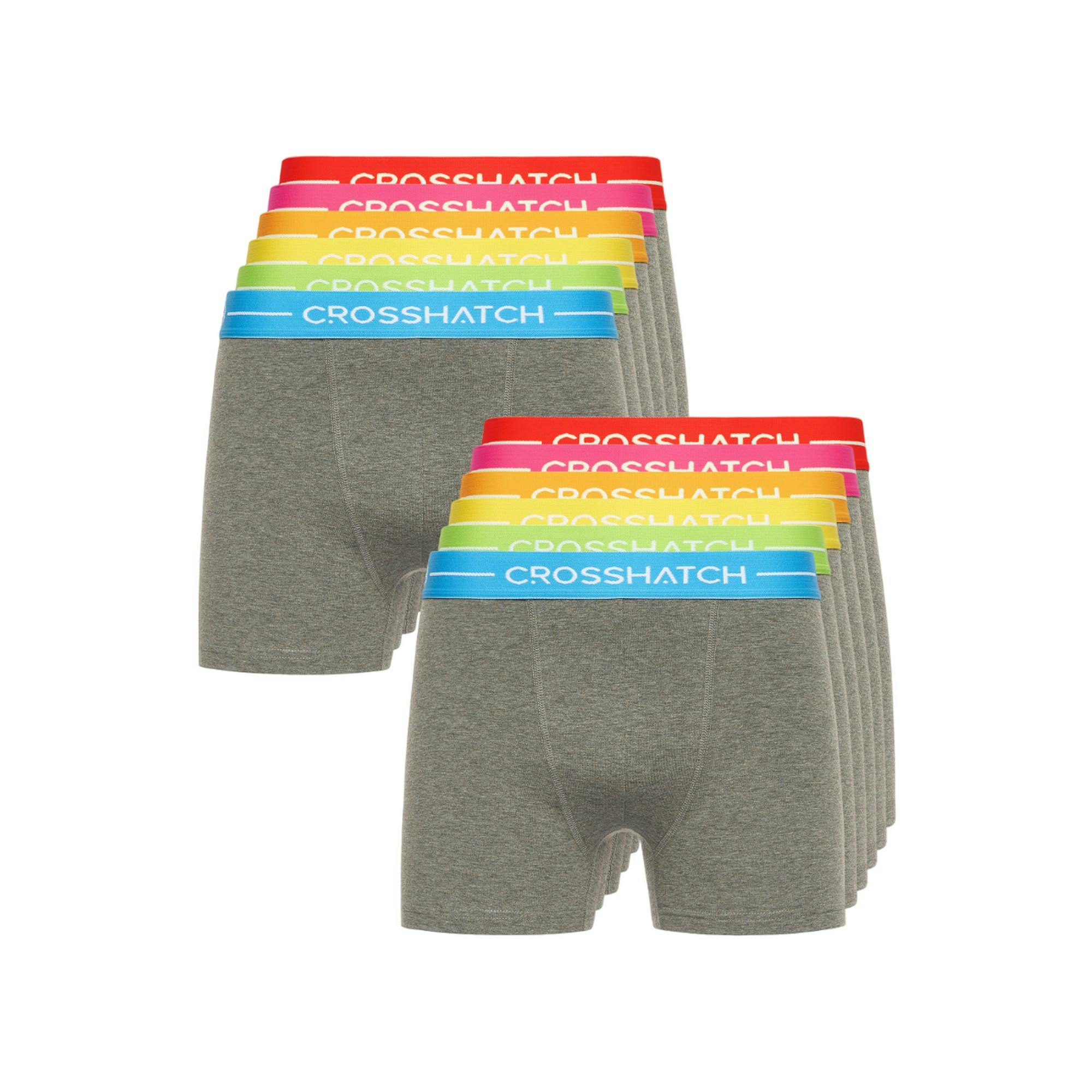 Crosshatch Men's Astral Boxer Shorts (Pack Of 12) - Charcoal Marl - S - Charcoal Marl - 95% Cotton/5% Elastane