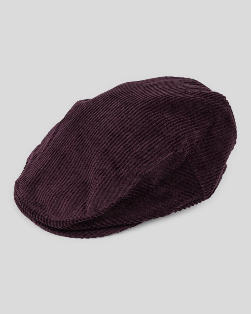 Steel & Jelly Keymer - Corduroy Flat Cap - Maroon - One Size