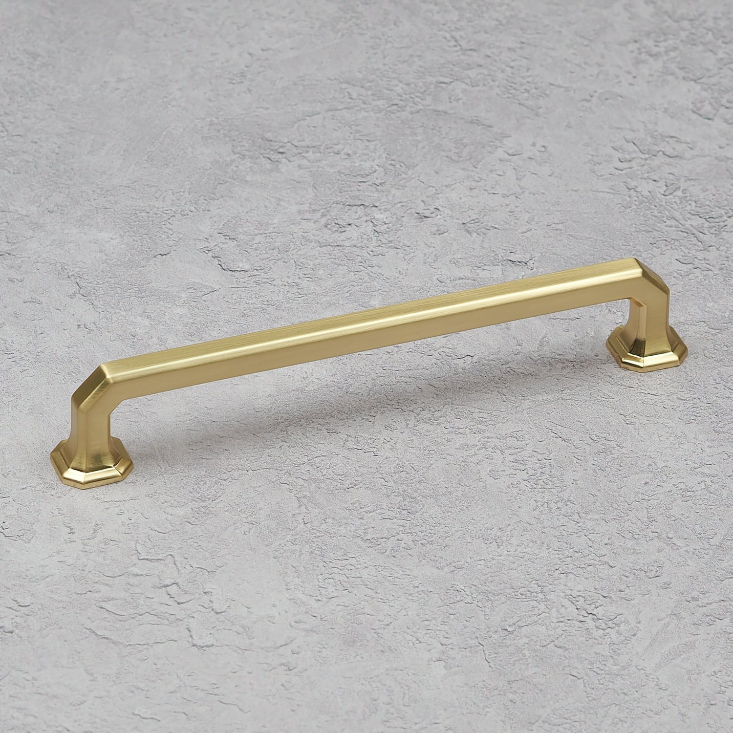 Rackhams Light Polished Brass Octagonal Knob And Geometric Handles - 160Mm Handle - Image 4