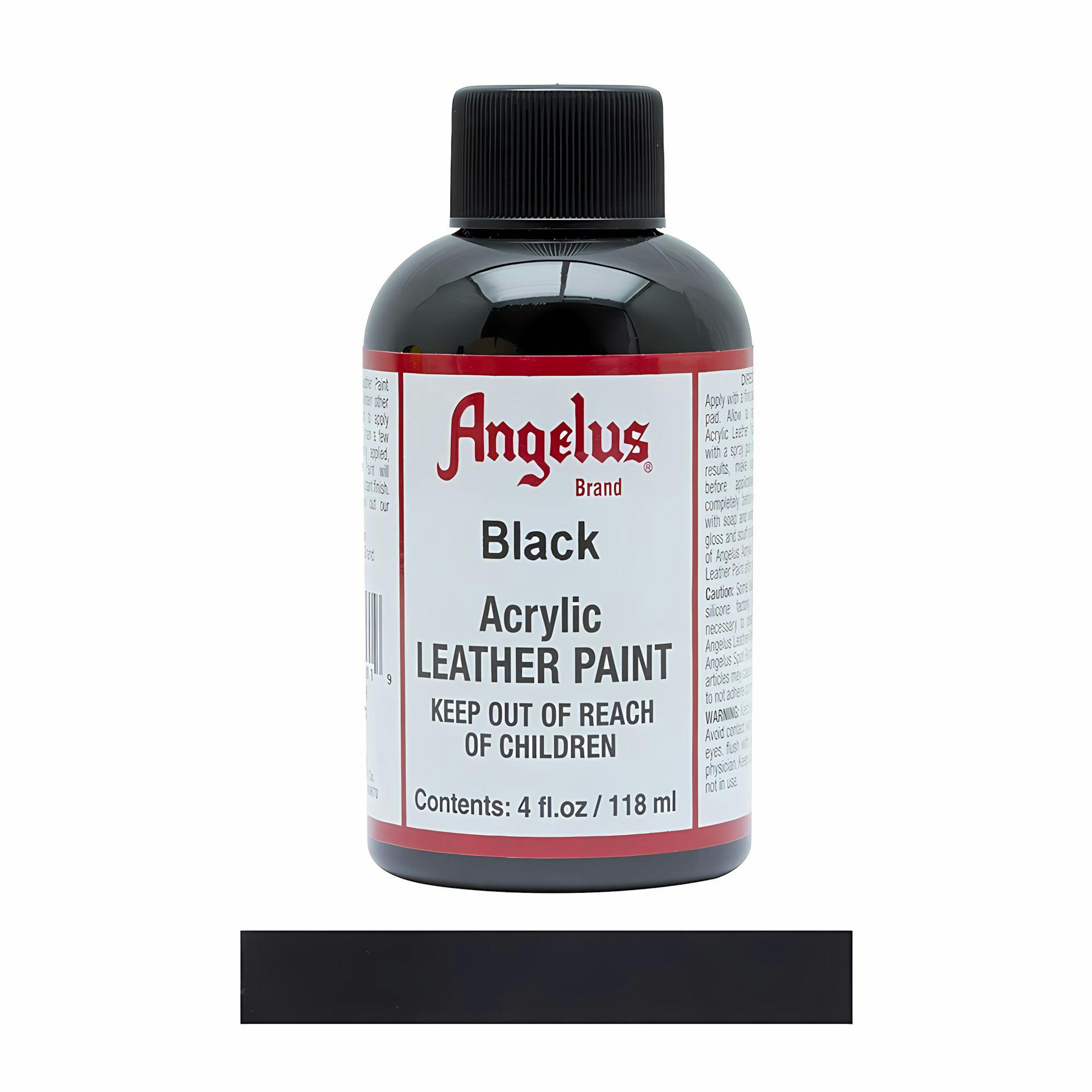 Angelus Black Leather Paint For Sneaker Customs And Shoes 4Oz
