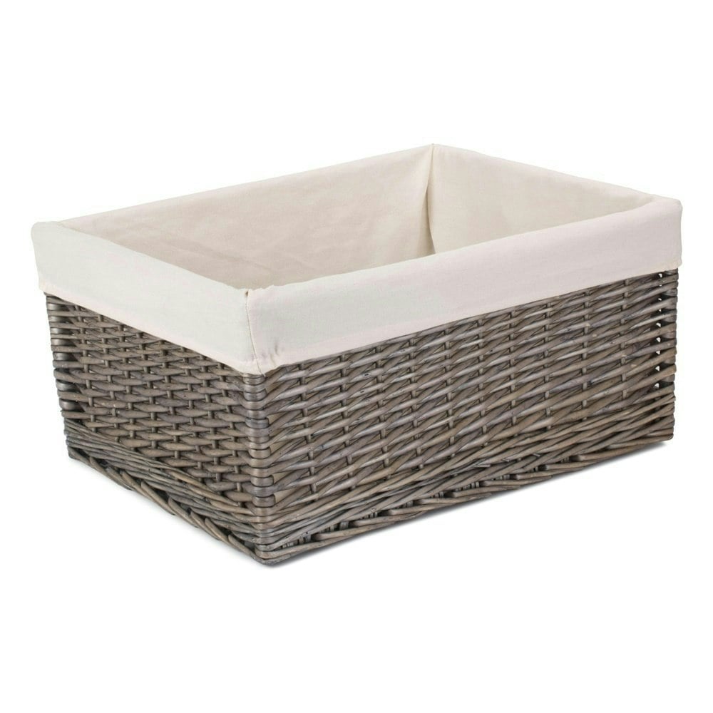 Red Hamper Red/White Hamper Jumbo Antique Wash Wicker Storage Basket