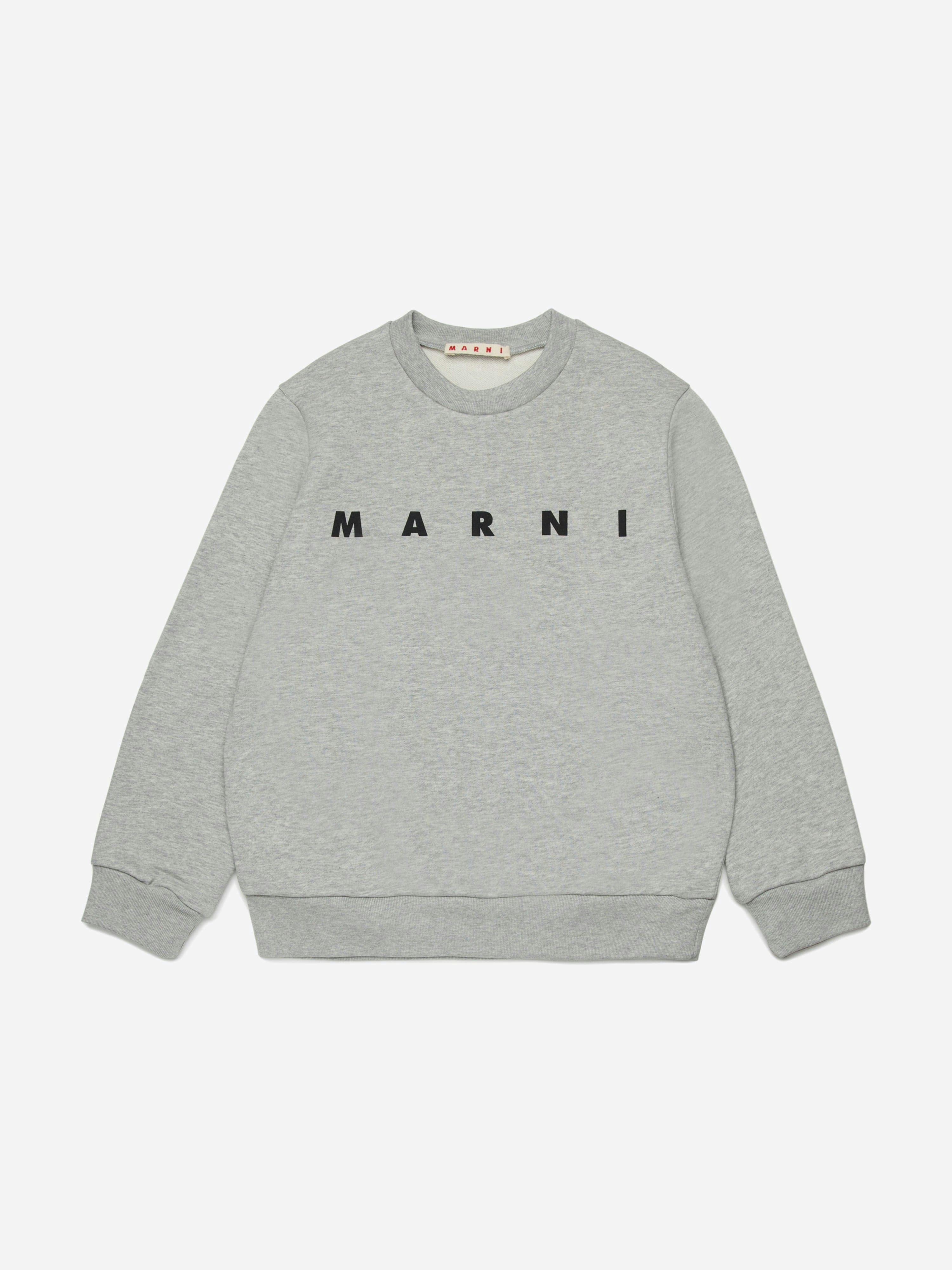 Marni Kids Grey Logo Sweatshirt In - 14 Yrs