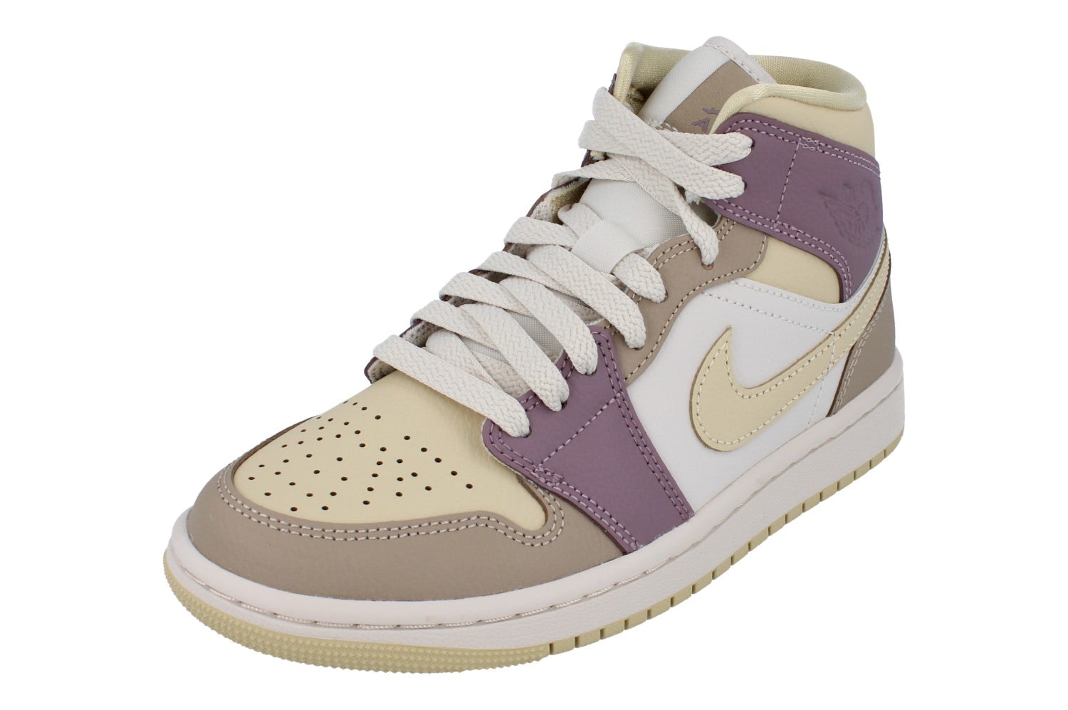 Nike Women's Light/Brown/Gold Air Jordan 1 Mid Trainers Hv2370 100 - Uk 6 | Us 8.5 | Eu 40