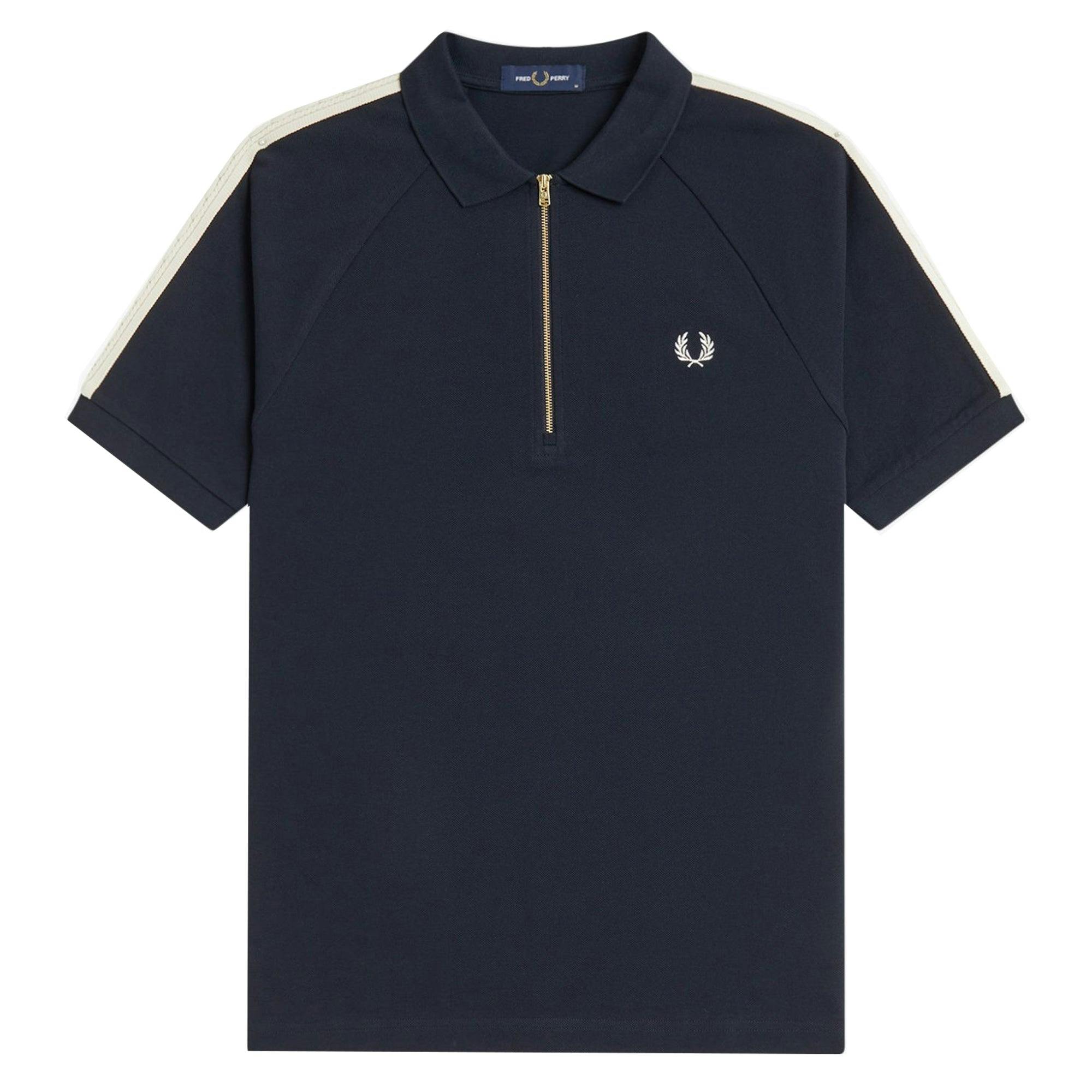 Fred Perry Cable Taped Polo Shirt Navy - L