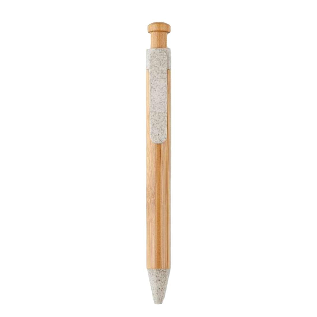 Rackhams Beige Toyama Bamboo & Wheat Straw Ballpoint Pen - 14Cm X 1.2Cm