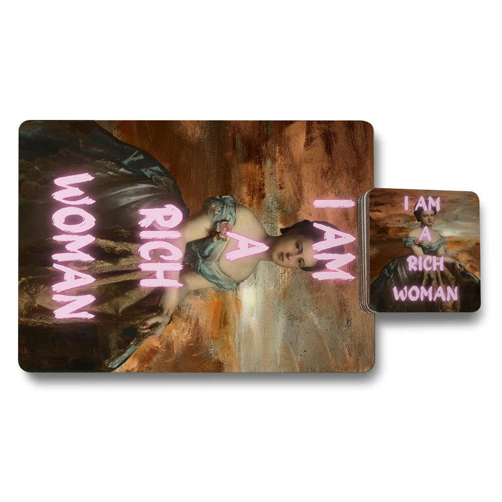 Benjamin Tate Design Set Of 12 Placemats And Coasters 11 By 8 Inches Designer Artwork Wood Bottom