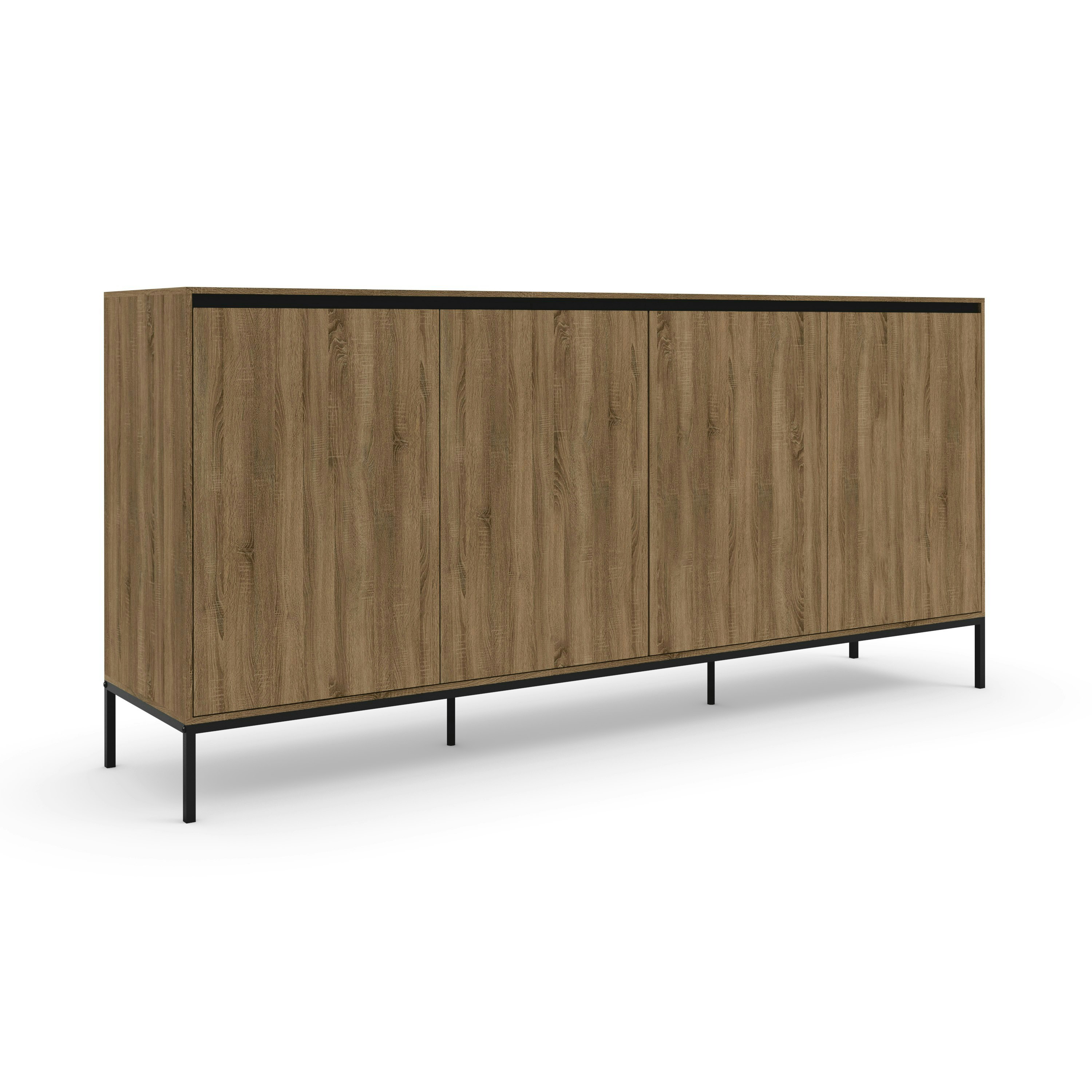 Rackhams Brown Bari Sideboard With 4 Doors In Oak Look