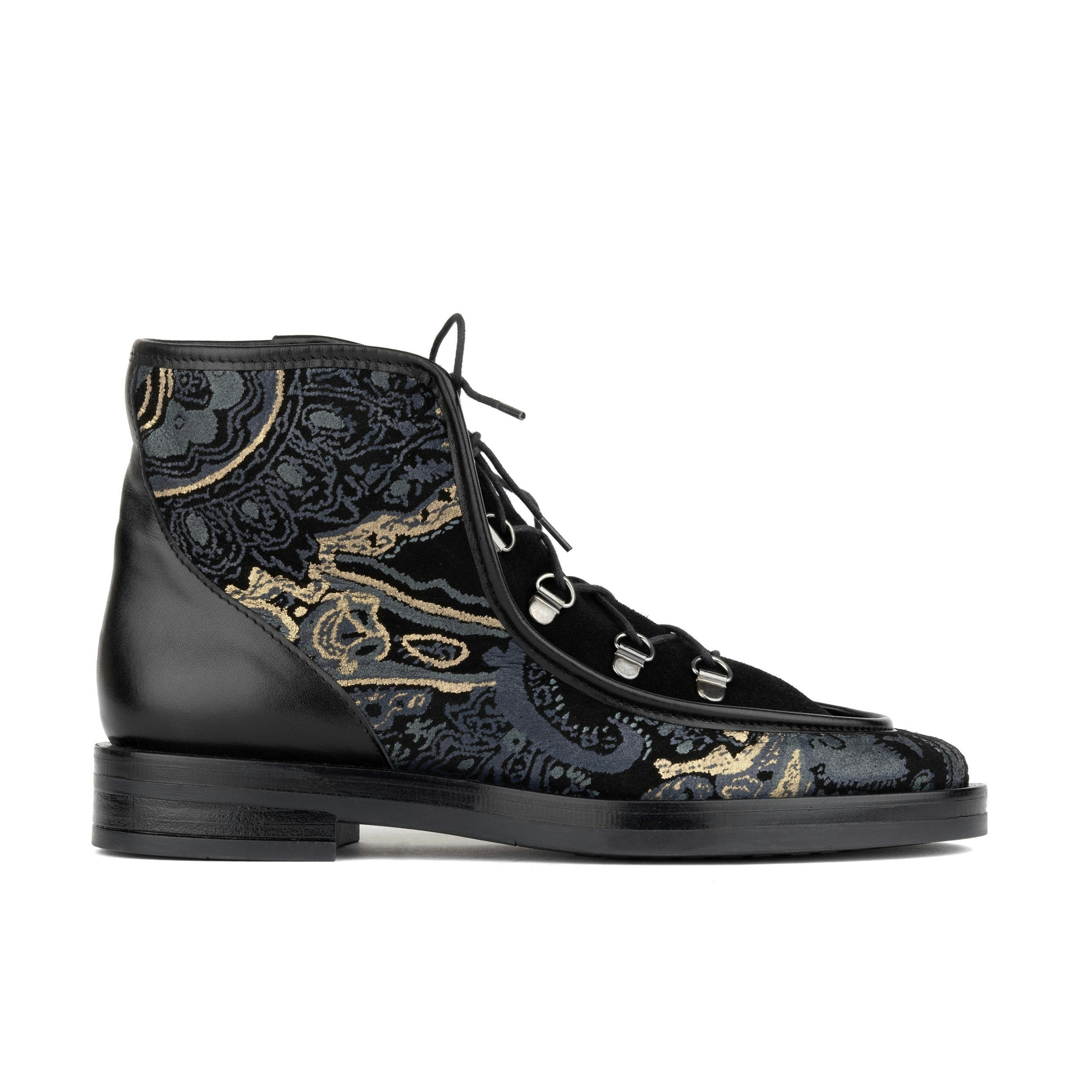 Embassy London Women's Black/Grey/Gold Hedera - & & - Suede Alpine Boot - Uk 5 / Eu 38 / Us 7