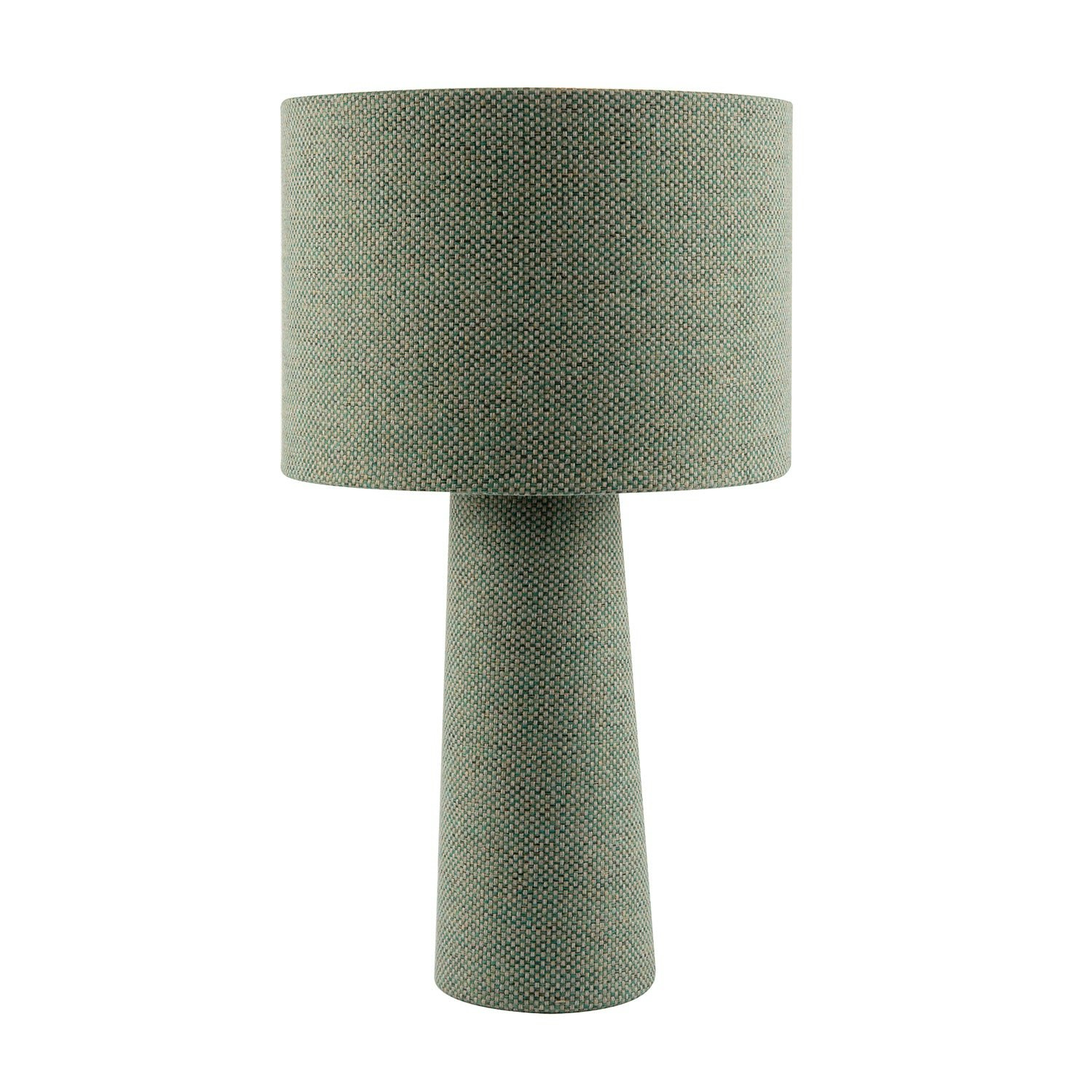 Happy Homewares Green Forest And Olive Jacquard Linen Lamp With Fabric Shade And Base