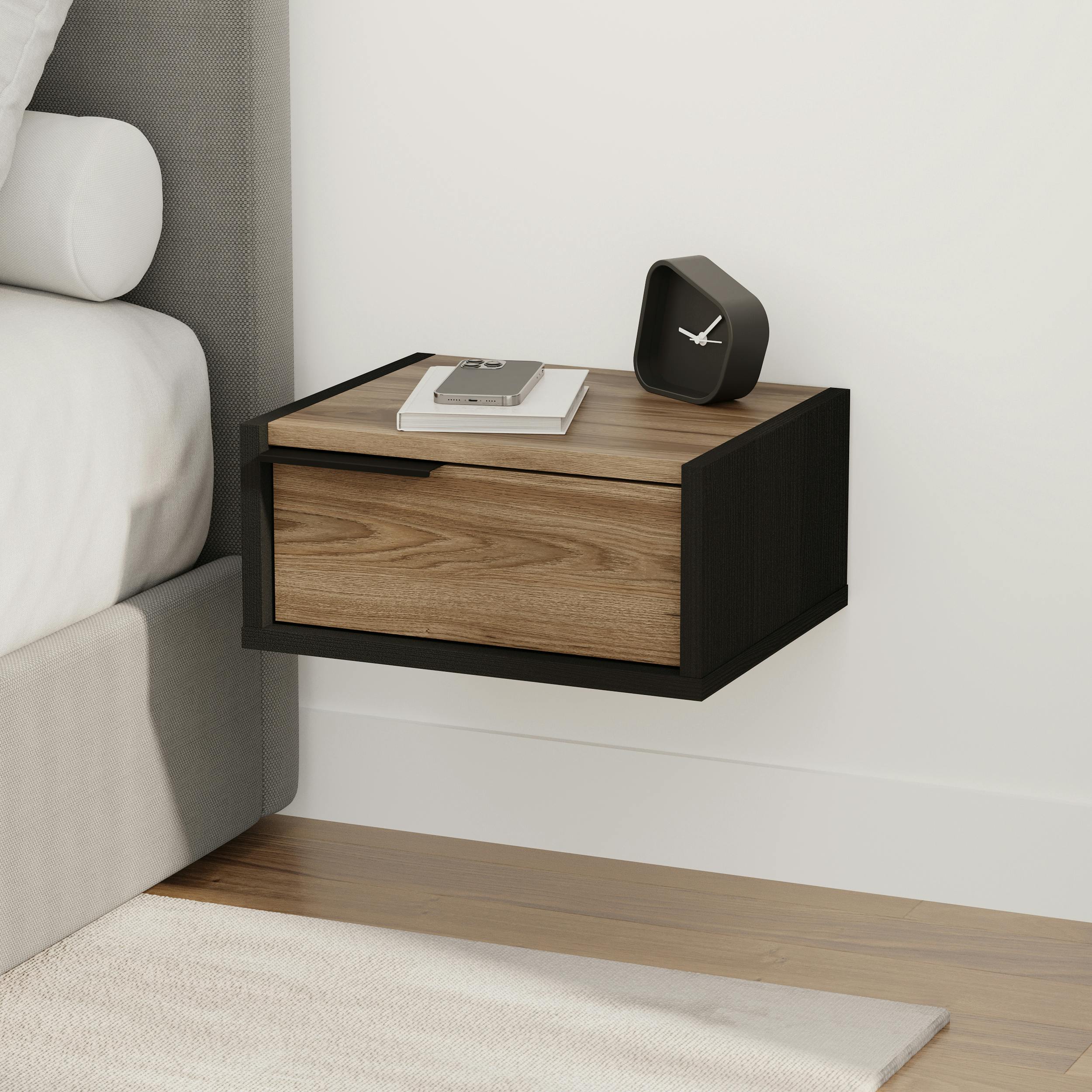 Decortie Floating Bedside Table - Oak - 40cm - Image 3