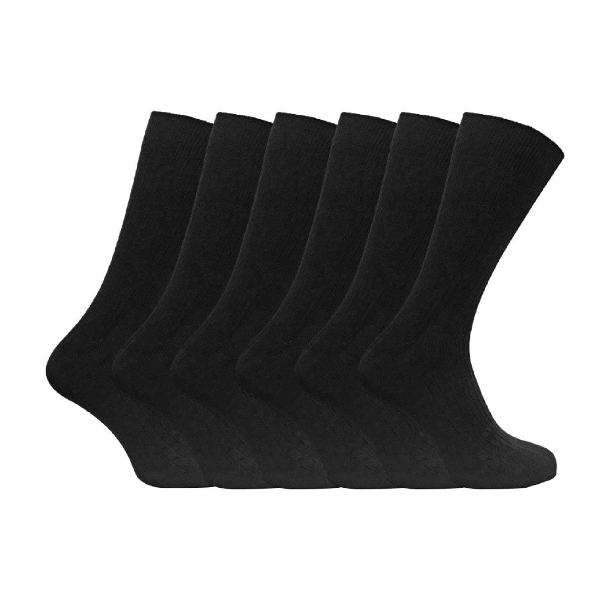 Sock Snob Men's Black Thin Soft Cotton Plain Coloured Socks (Multipack Options) - Se002 - 11-14 Uk - 6 Pack