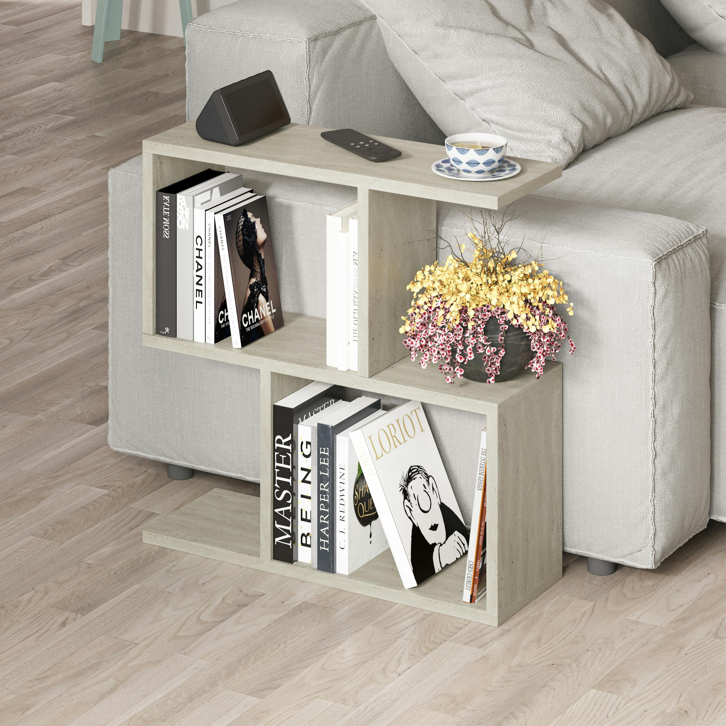 Rackhams Homemania Modern Side End Coffee Table Side End Multipurpose H 60Cm 5 Tier - Travertine