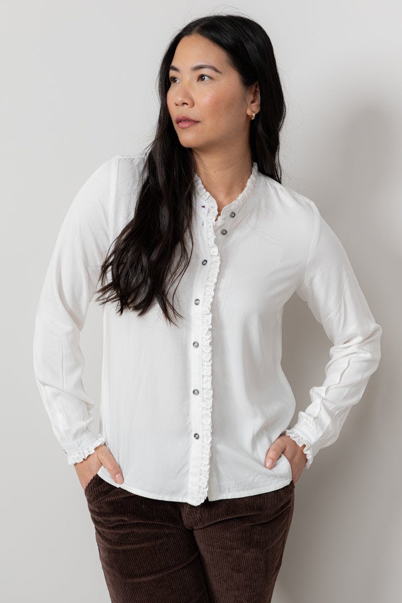 Lily & Me White Sage Frill Blouse - 20
