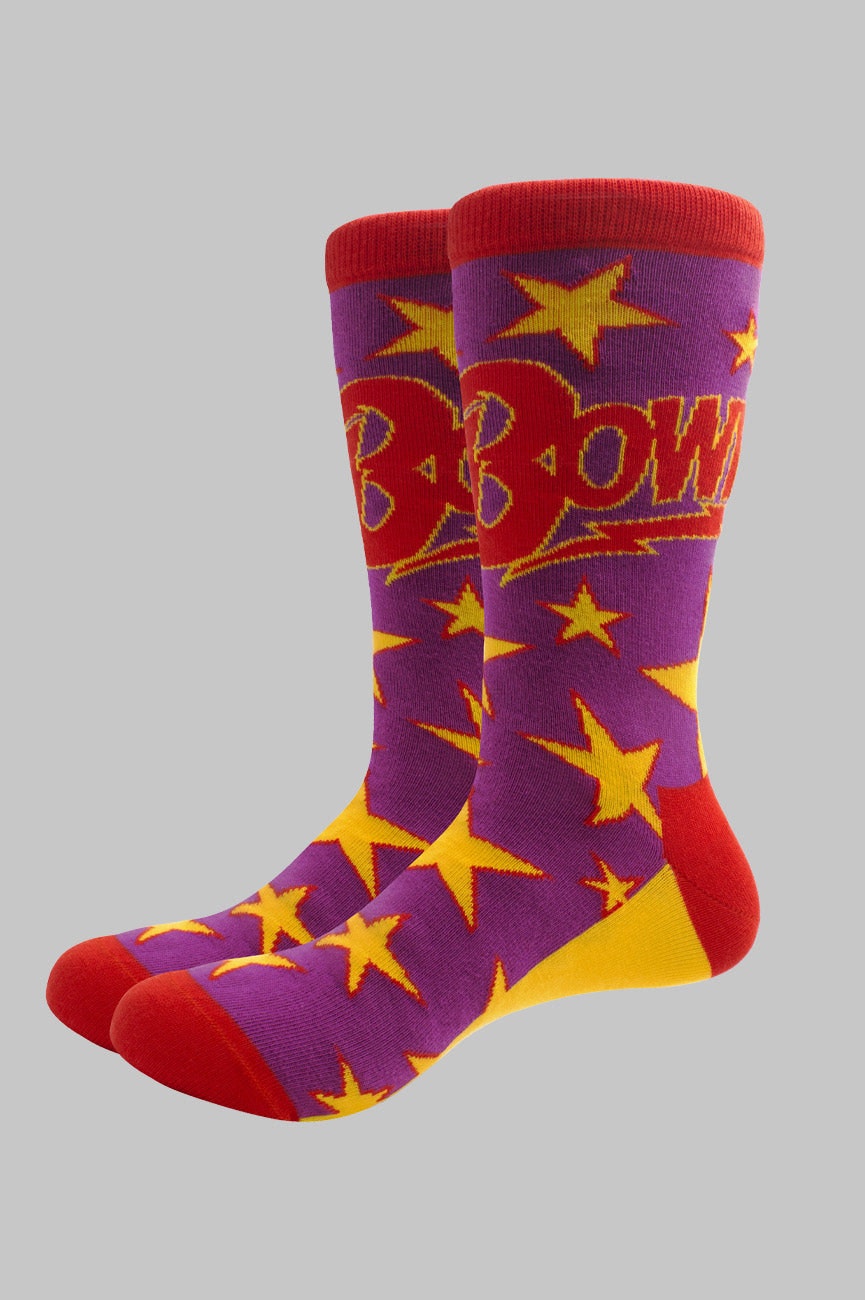 Paradiso Clothing Unisex Purple David Bowie Stars Infill Socks