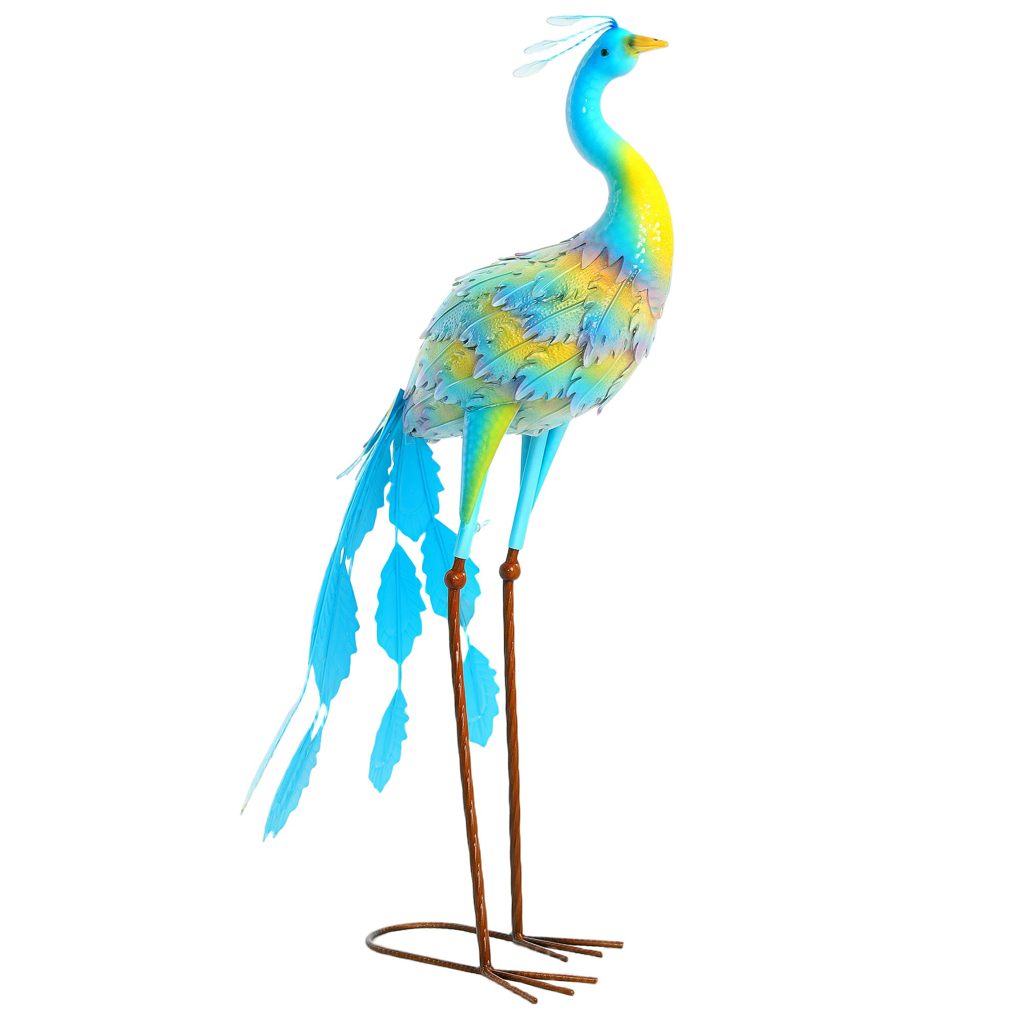 Outsunny Crane Garden Ornaments, 2 Pcs Steel Garden Statue Set Multi-Colour - Metal - Size 40
