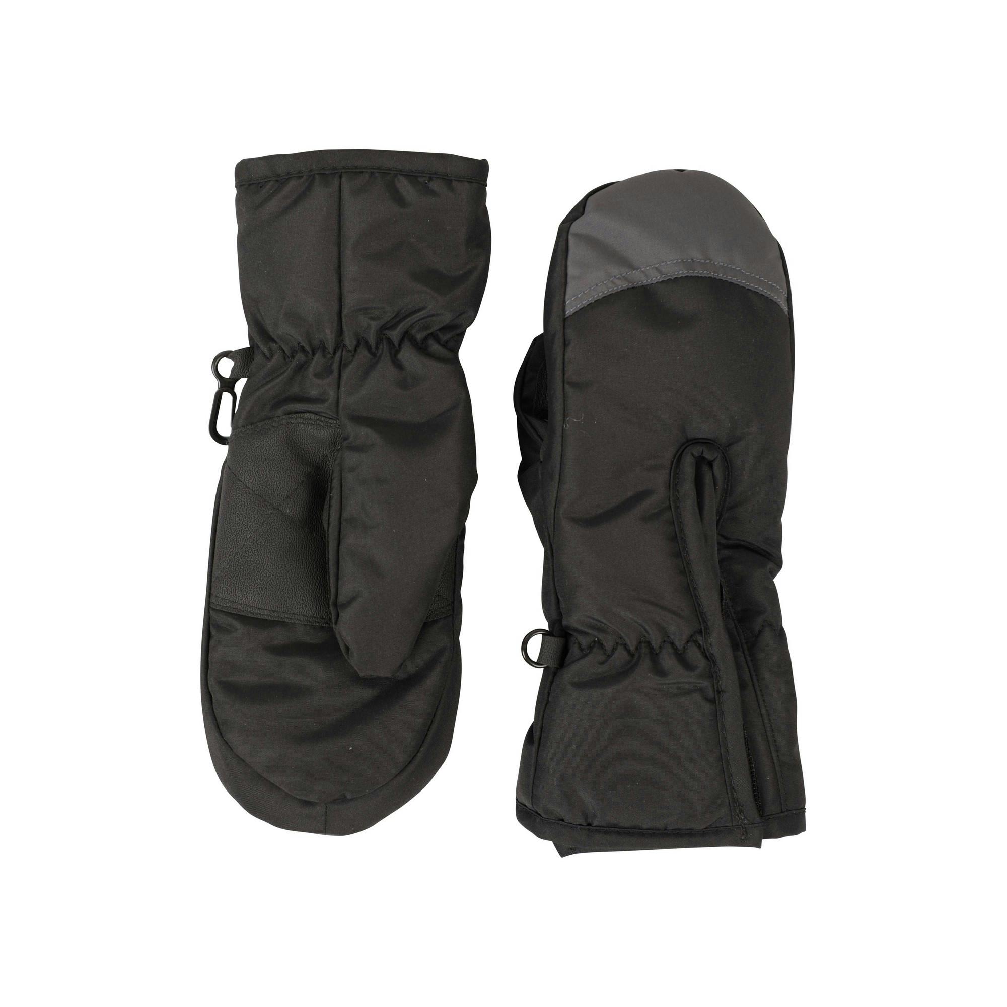 Mountain Warehouse Black Childrens Ski Mittens - M - 100% Polyester