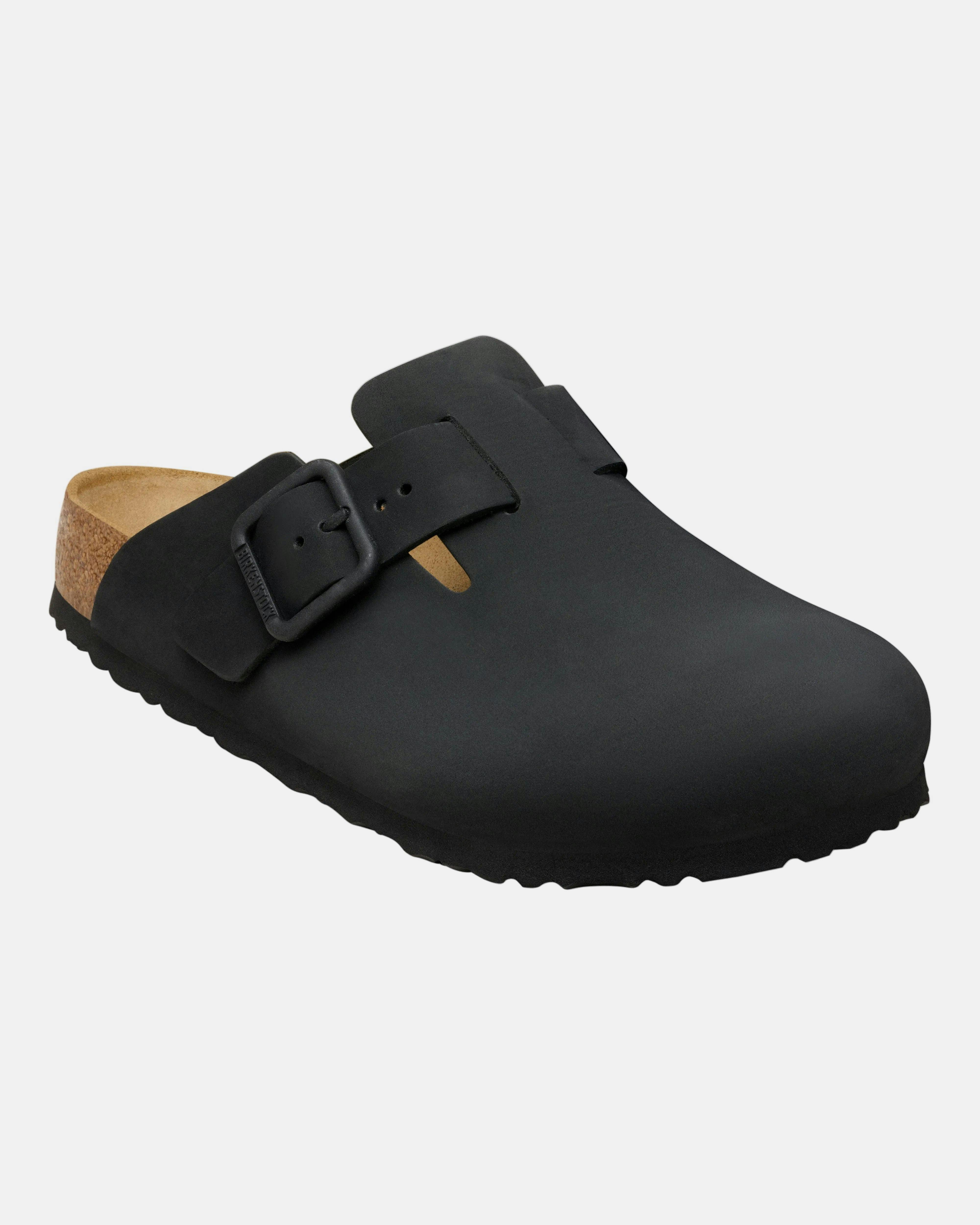 Birkenstock Women's Black Boston Wire Buckle Nubuck Leather Clogs - Uk5 Eu38 Regular