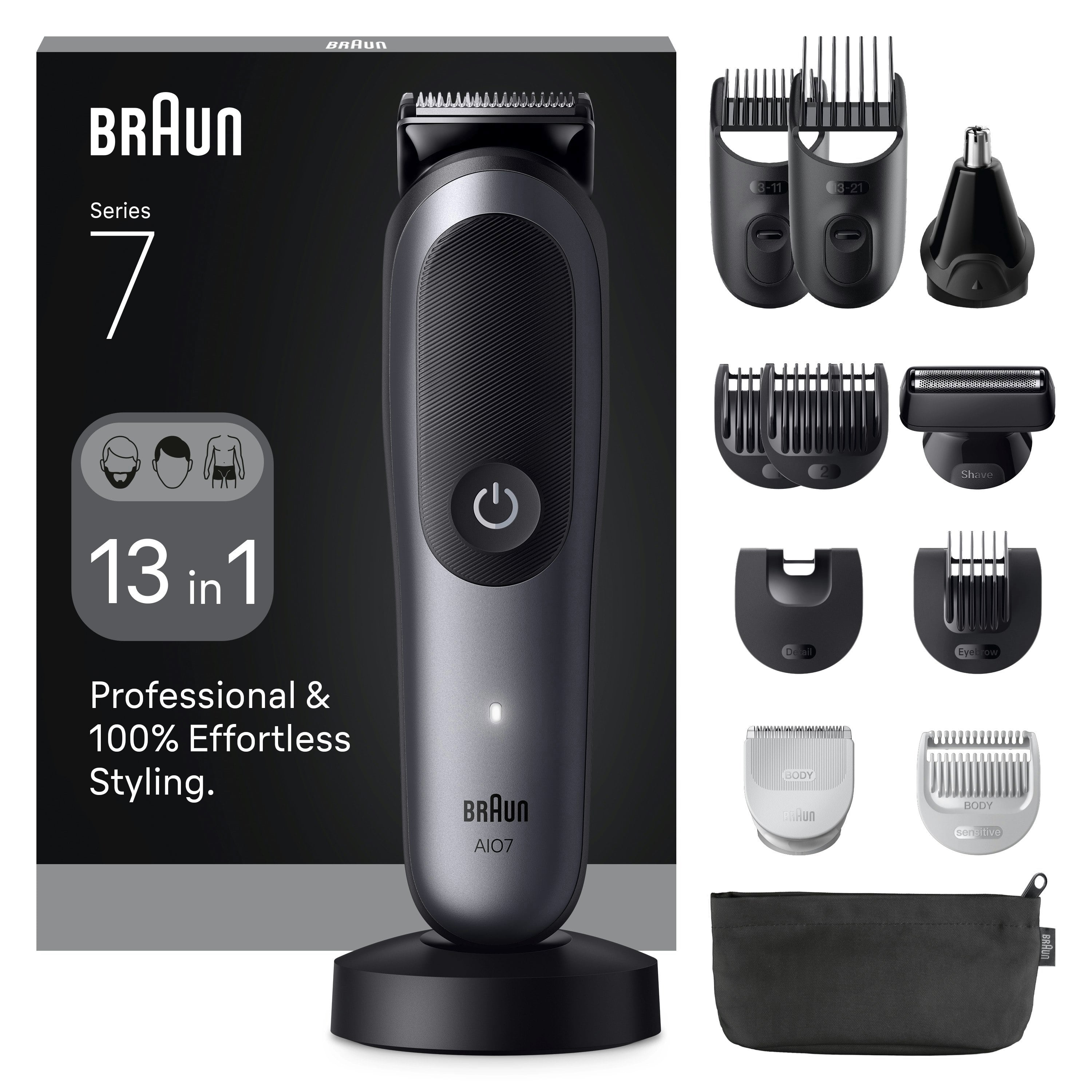 Braun Series 7 AIO7560 13-in-1 Beard & Hair Trimmer Multi-Grooming Kit Men's - Image 9