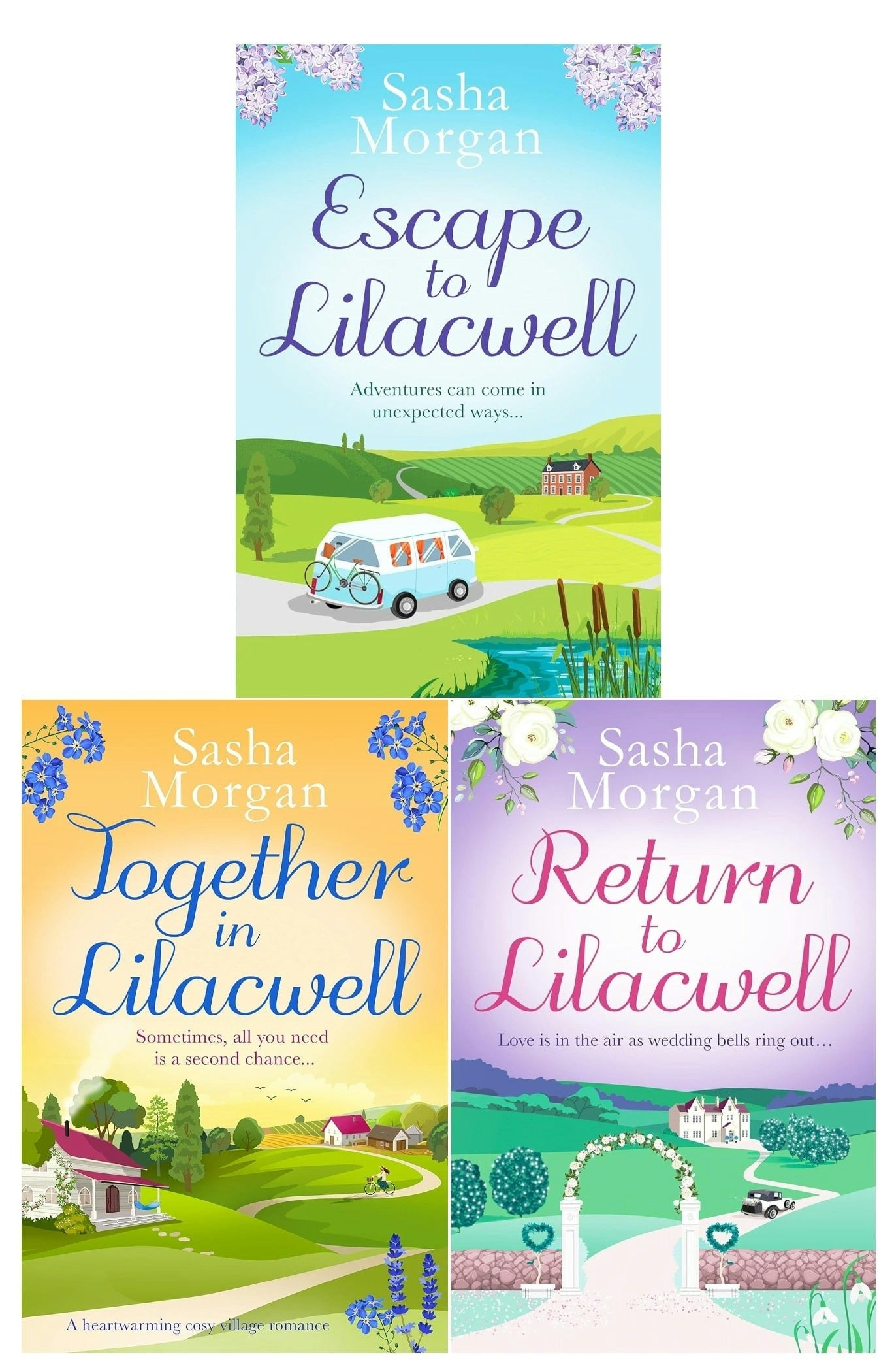 Canelo Sasha Morgan Lilacwell Village Series 3 Books Collection Set (Escape To Lilacwell, Return To Lilacwell, Together In Lilacwell)