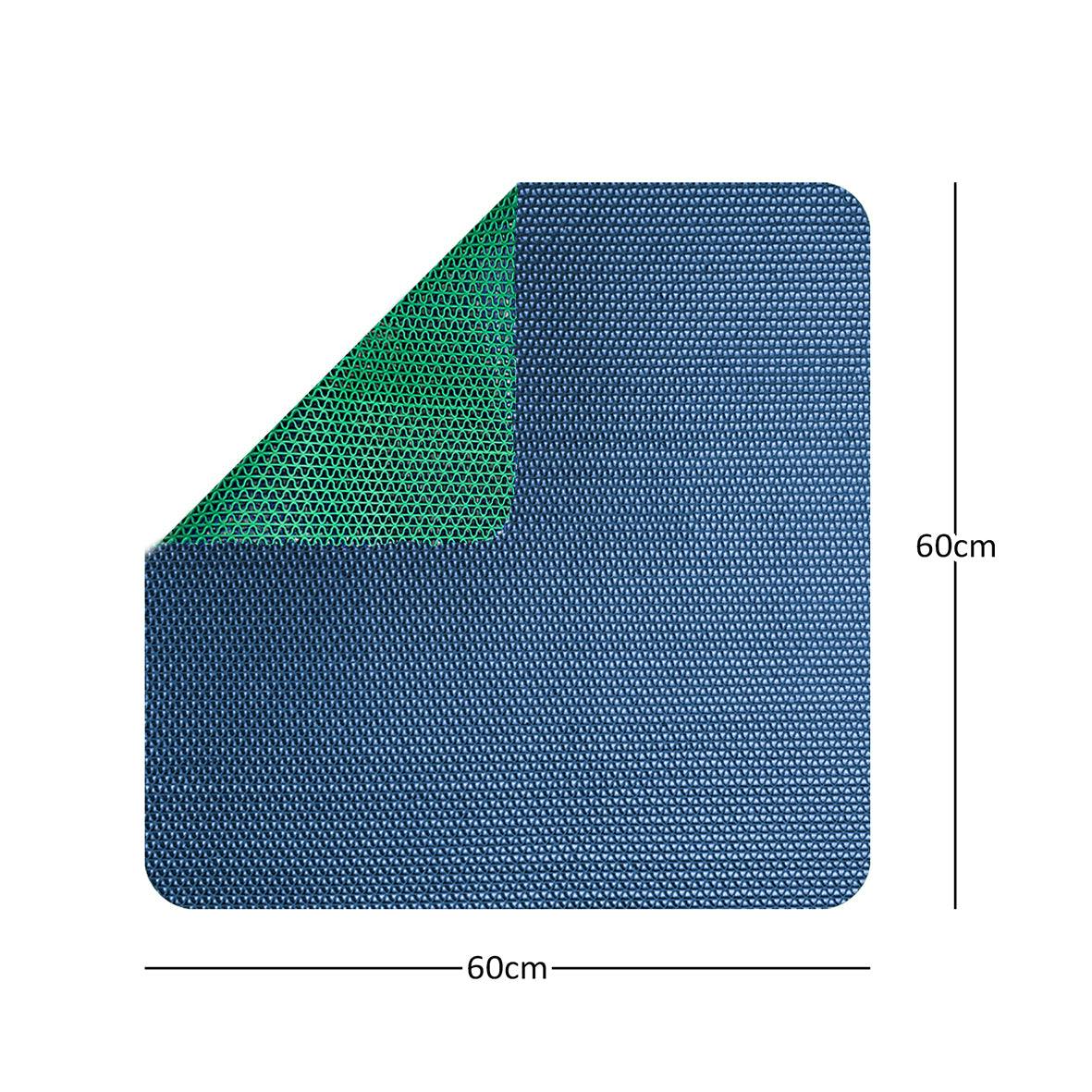 Rackhams Blue/Green Reversible Dual-Colour Pvc Shower Bathroom Anti Slip Mat - Square 60X60cm