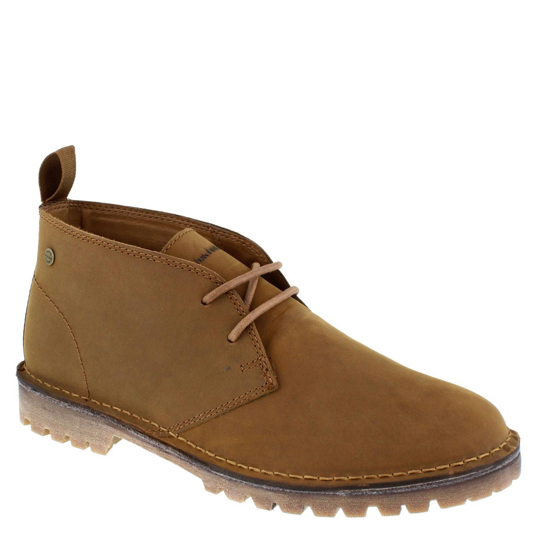 Hx London Men's Waltham Chukka Leather Desert Boots - Sponga Tan - 10 Uk