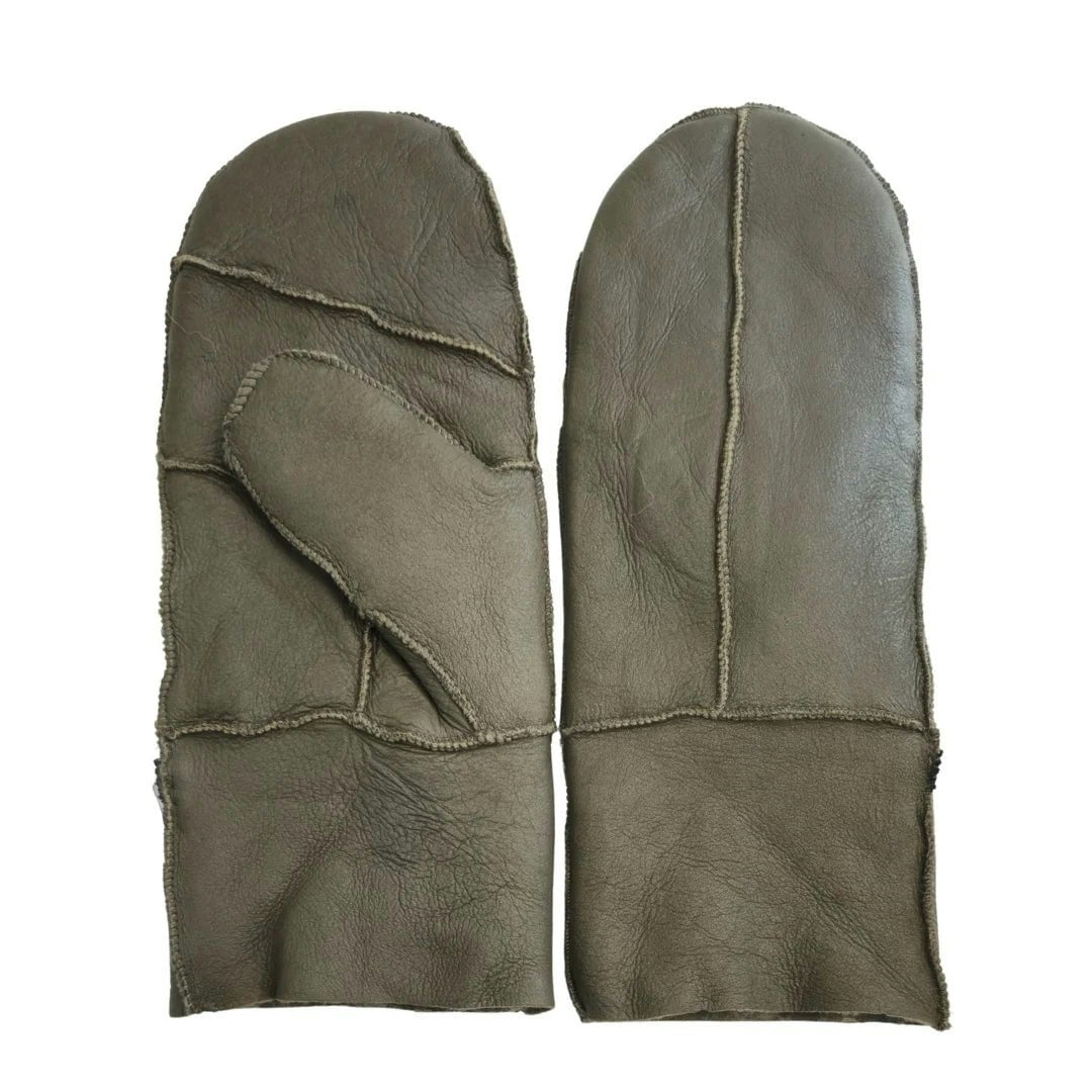 Infinity Leather Women's ’S Premium Leather Shearling Wool Lining Gloves - Olive - Small