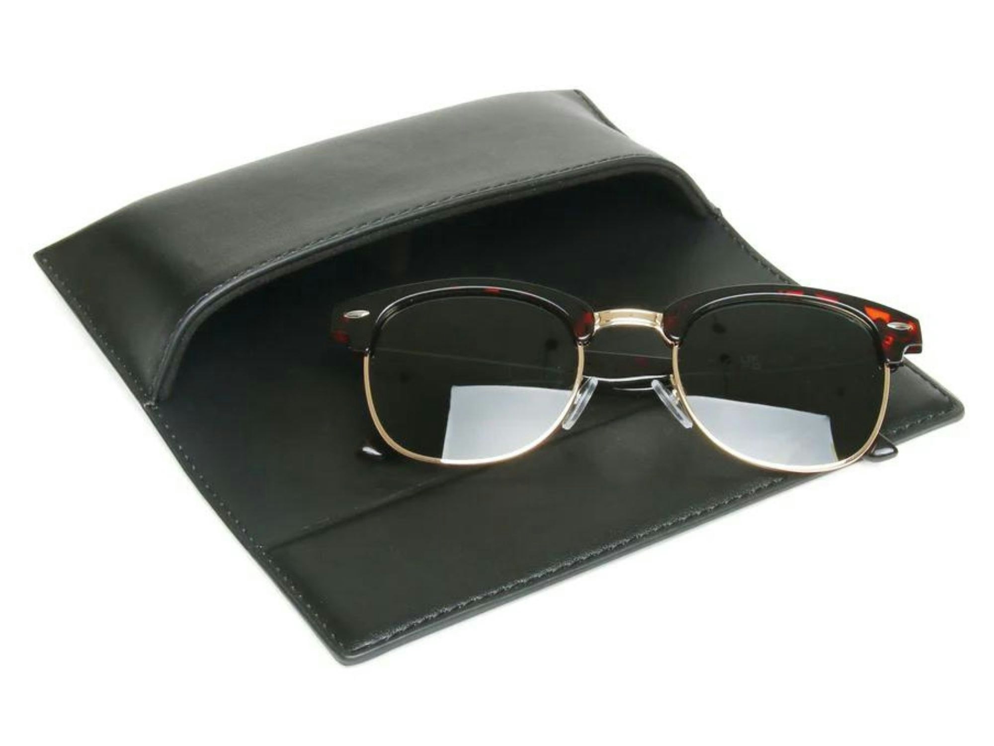 Alice Wheeler Unisex Black Rome Nappa Vegan Leather Glasses Case