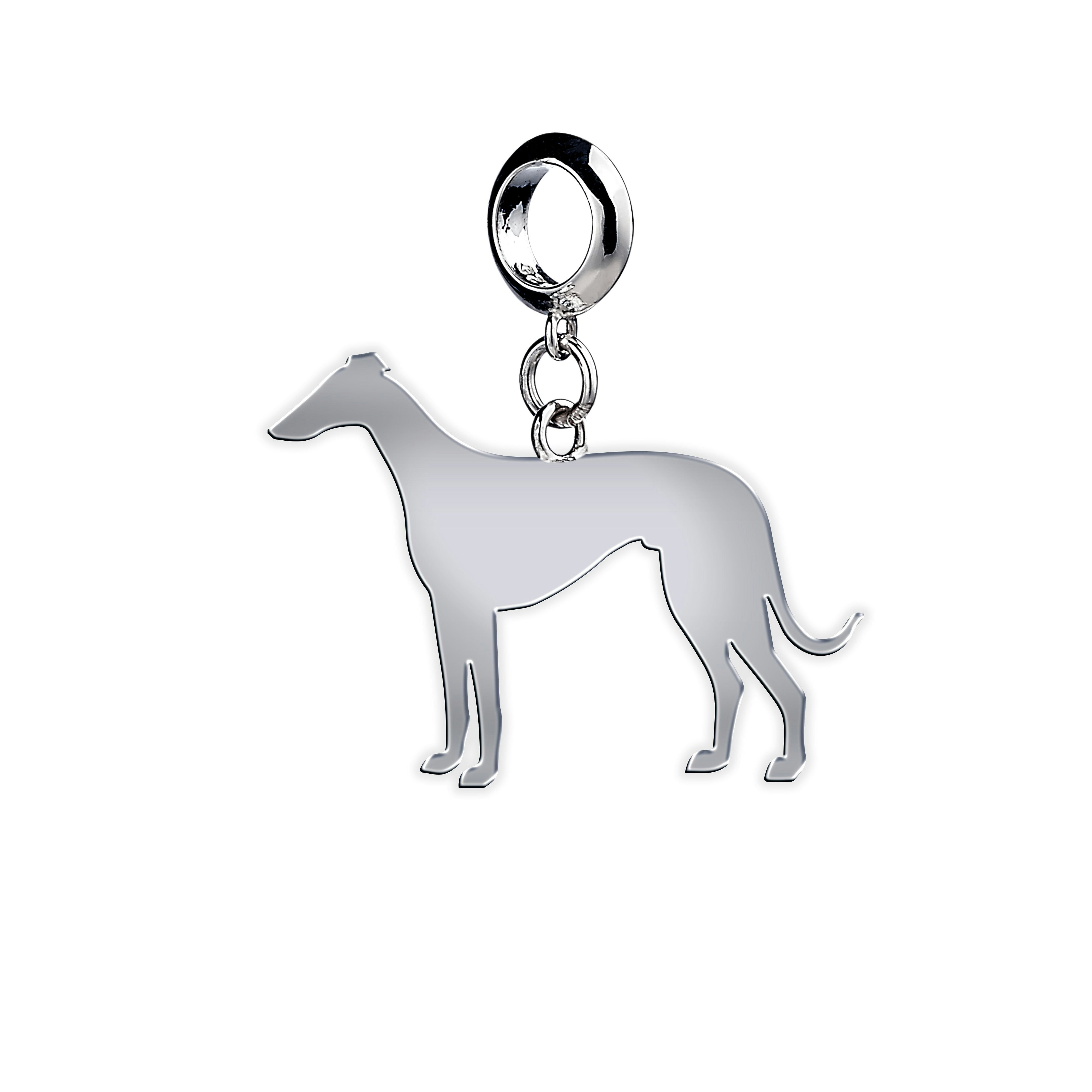 Mylee London Silver Whippet Silhouette Charm - No - Slider Charm