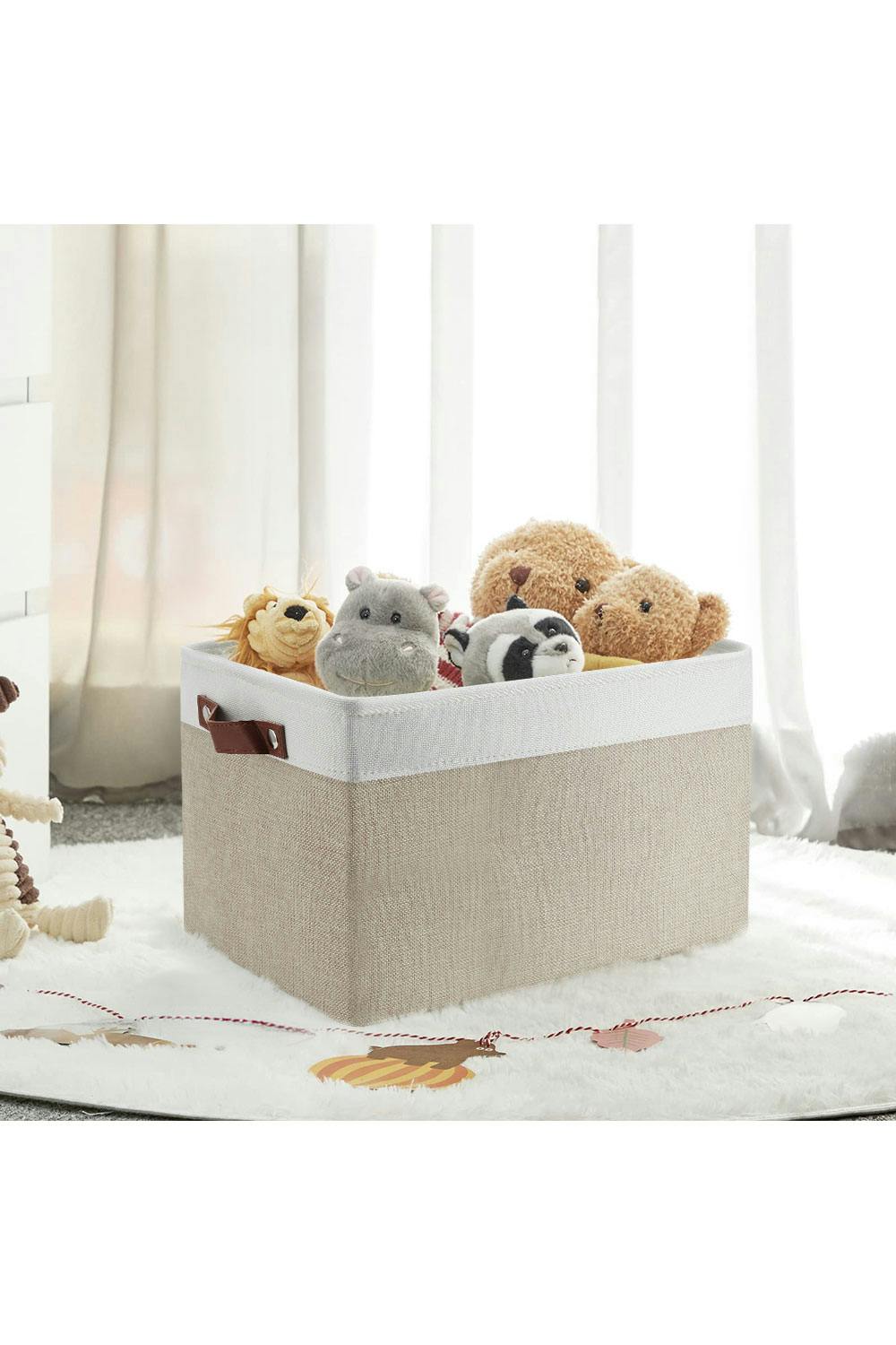 Rackhams Beige Storage Basket Toys Cosmetic Sundries Organiser - One Size