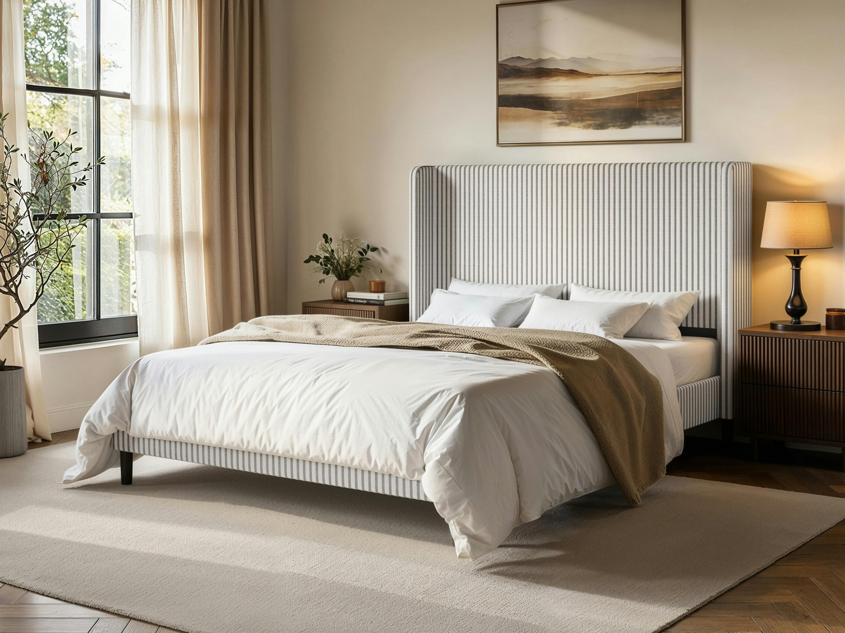 Rackhams Brown Jovanna Bed With Winged Headboard - Kingsize
