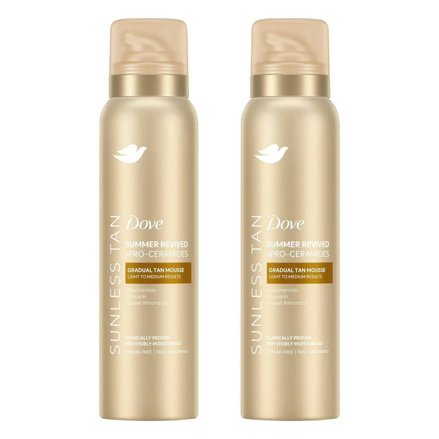 Dove Derma Spa Summer Revived Self Tan Mousse 150Ml 2 Pack, Medium-Dark Skin - Image 2