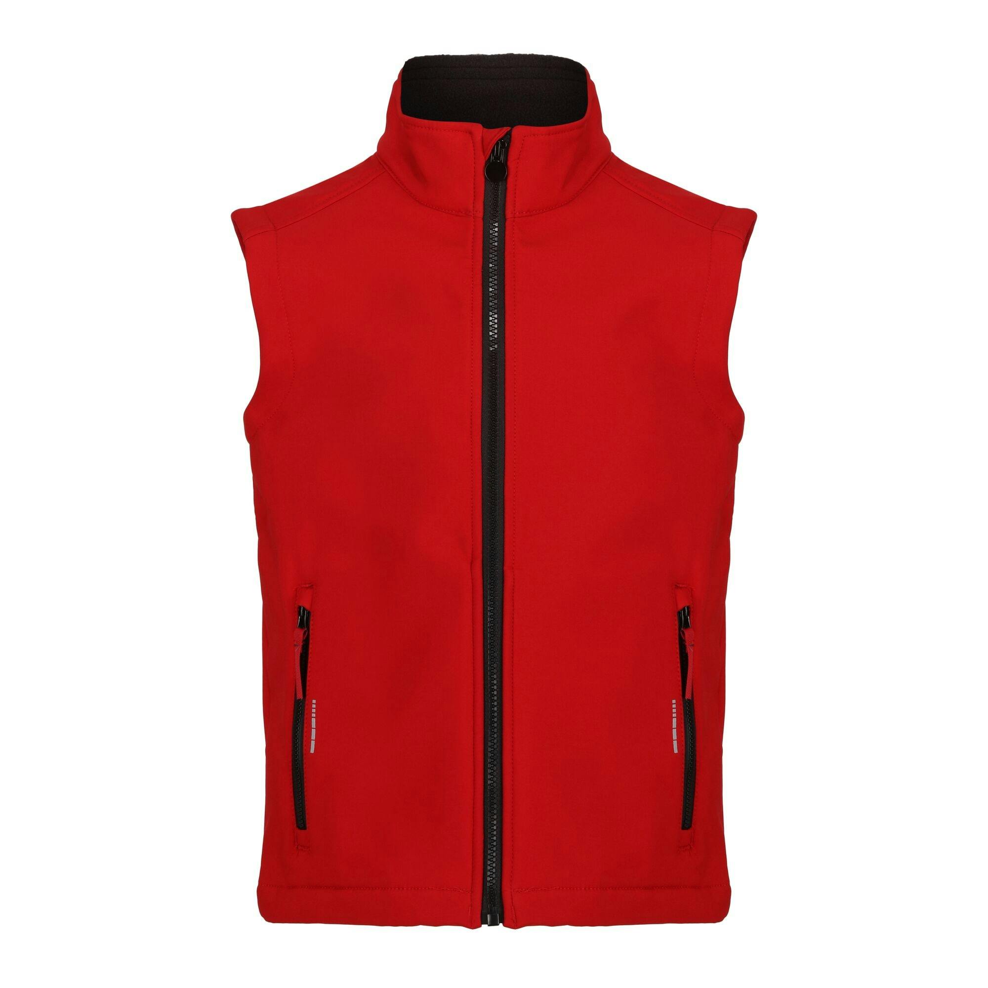 Regatta Red/Black Professional Childrens/Kids Softshell Reflective Gilet - Classic - 34In - Classic - 100% Polyester