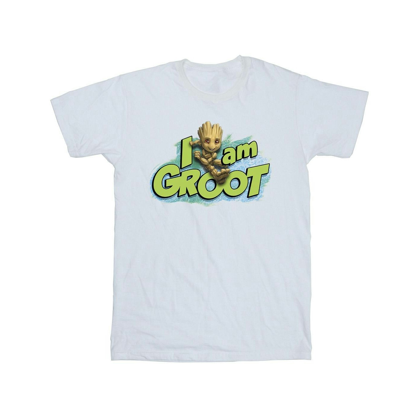 Marvel Men's White Guardians Of The Galaxy I Am Groot Jumping T-Shirt - 4XL