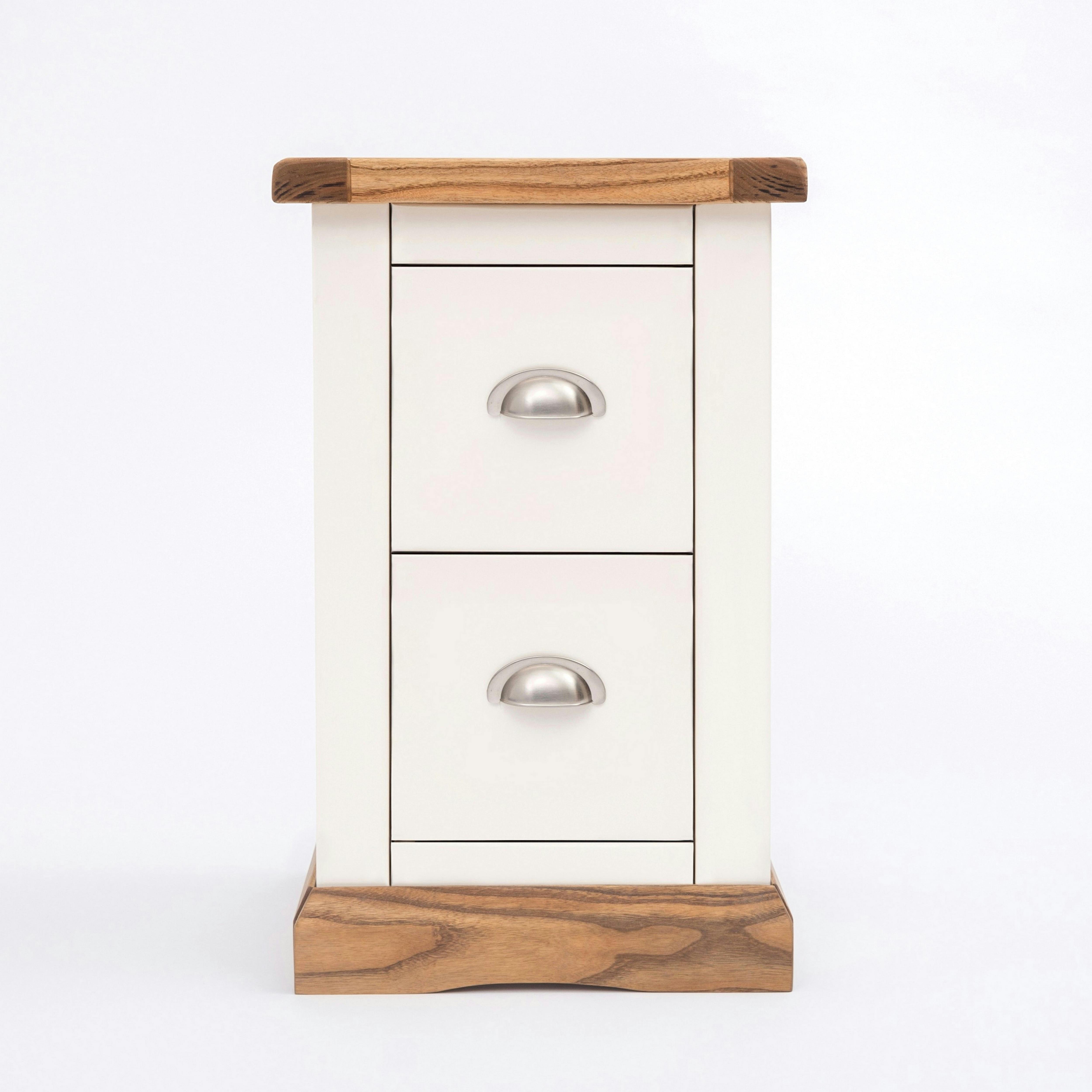 Rackhams White Tropea 2 Drawer Petite Bedside Table - Off