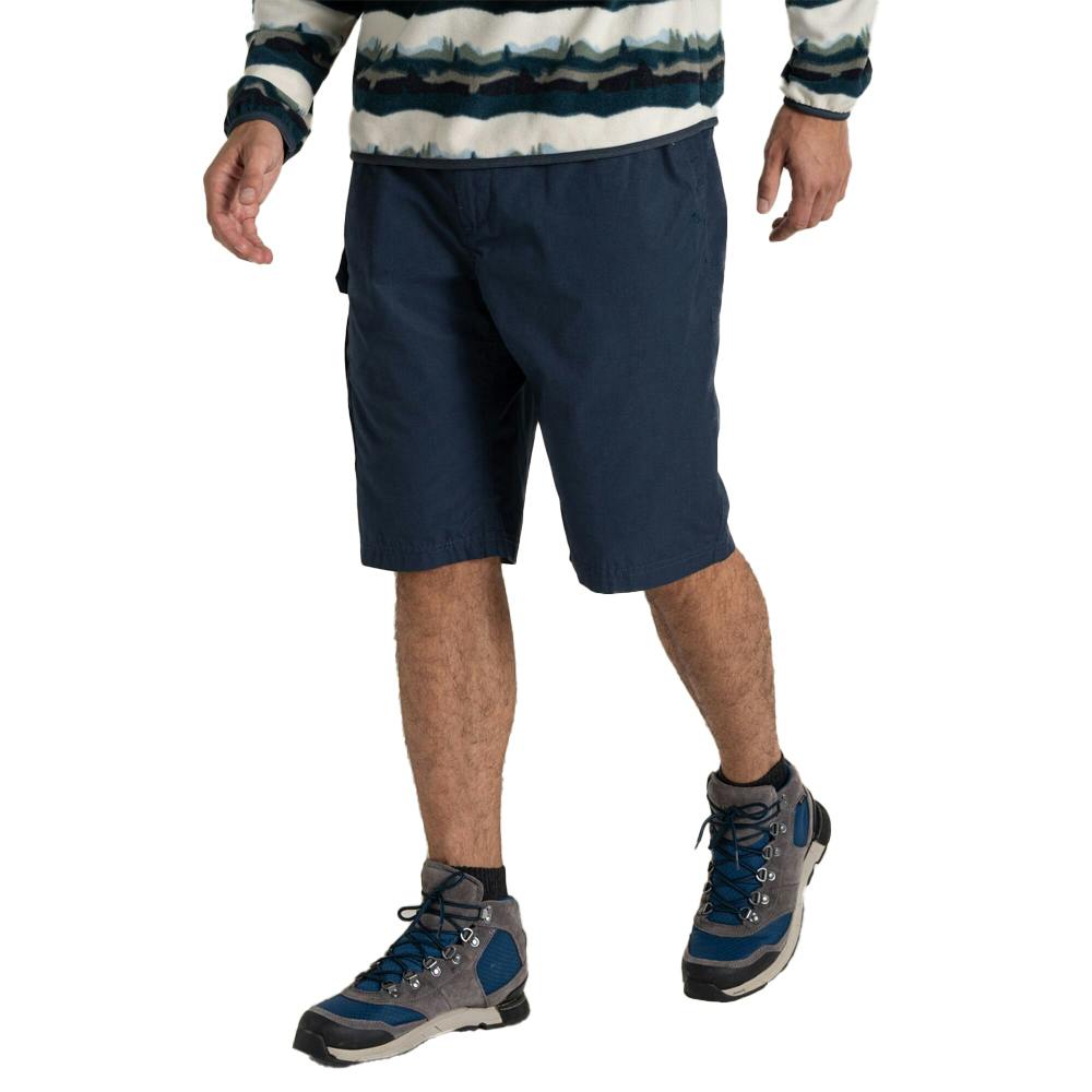 Craghoppers Men's Blue Kiwi Long Shorts - Steel - 36R - Steel - 65% Recycled Polyester/35% Recycled Cotton