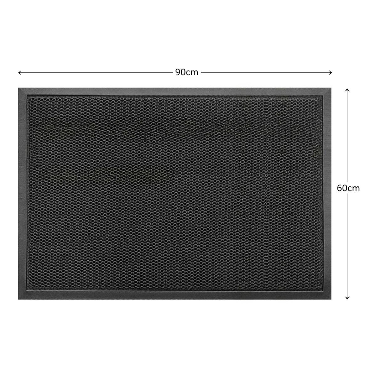 Rackhams Black Meshmat Entrance Doormat - 90Cm X 60Cm