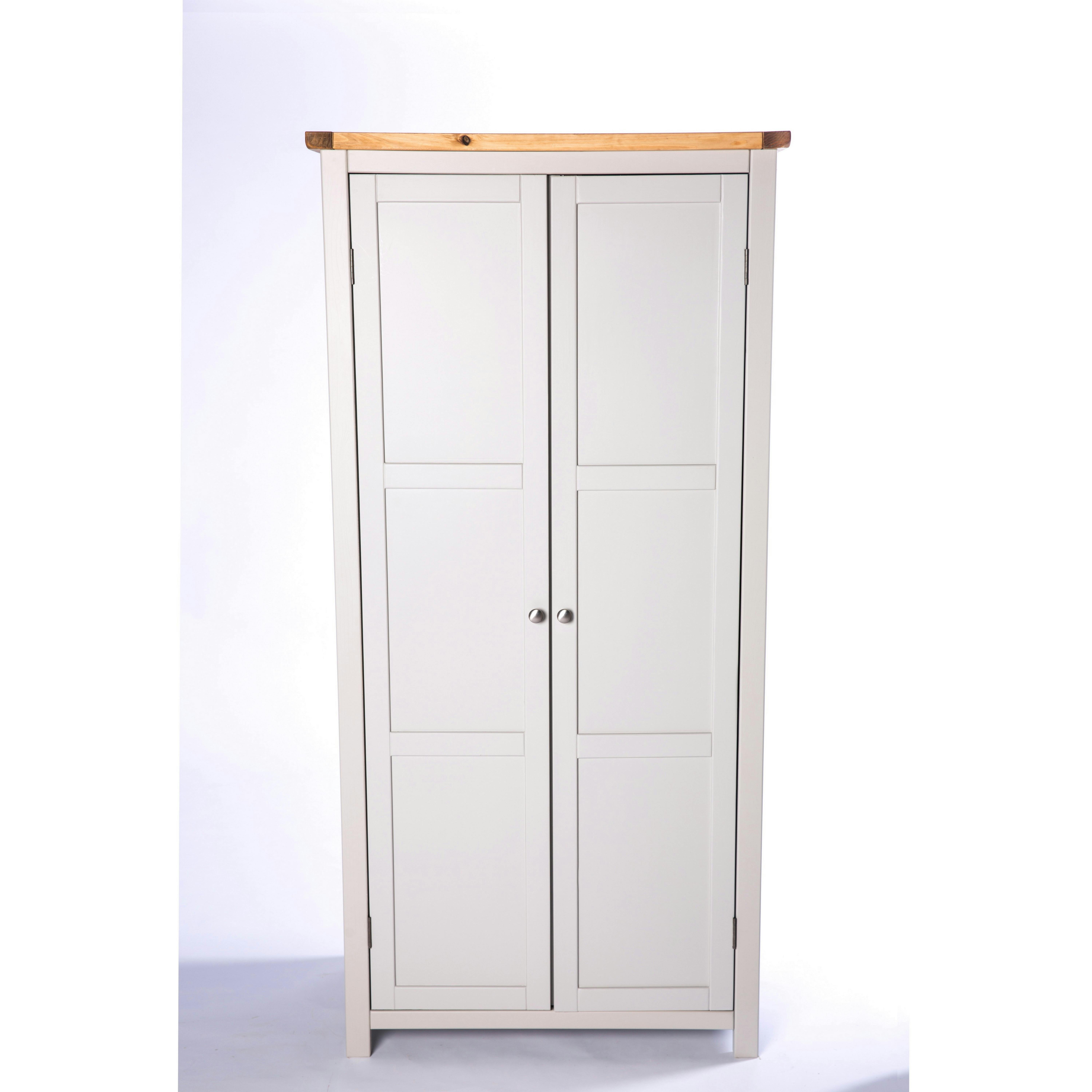 Cabinet Bits Light/Grey Argenta 2 Door Wardrobe Chrome Knob