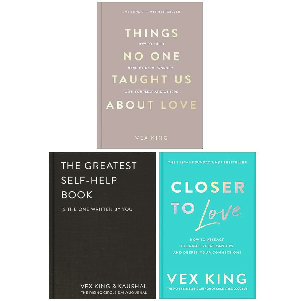 Bluebird Vex King 3 Book Set Things No One Taught Us About Love, The Greatest Self-Help Book, Closer To Love